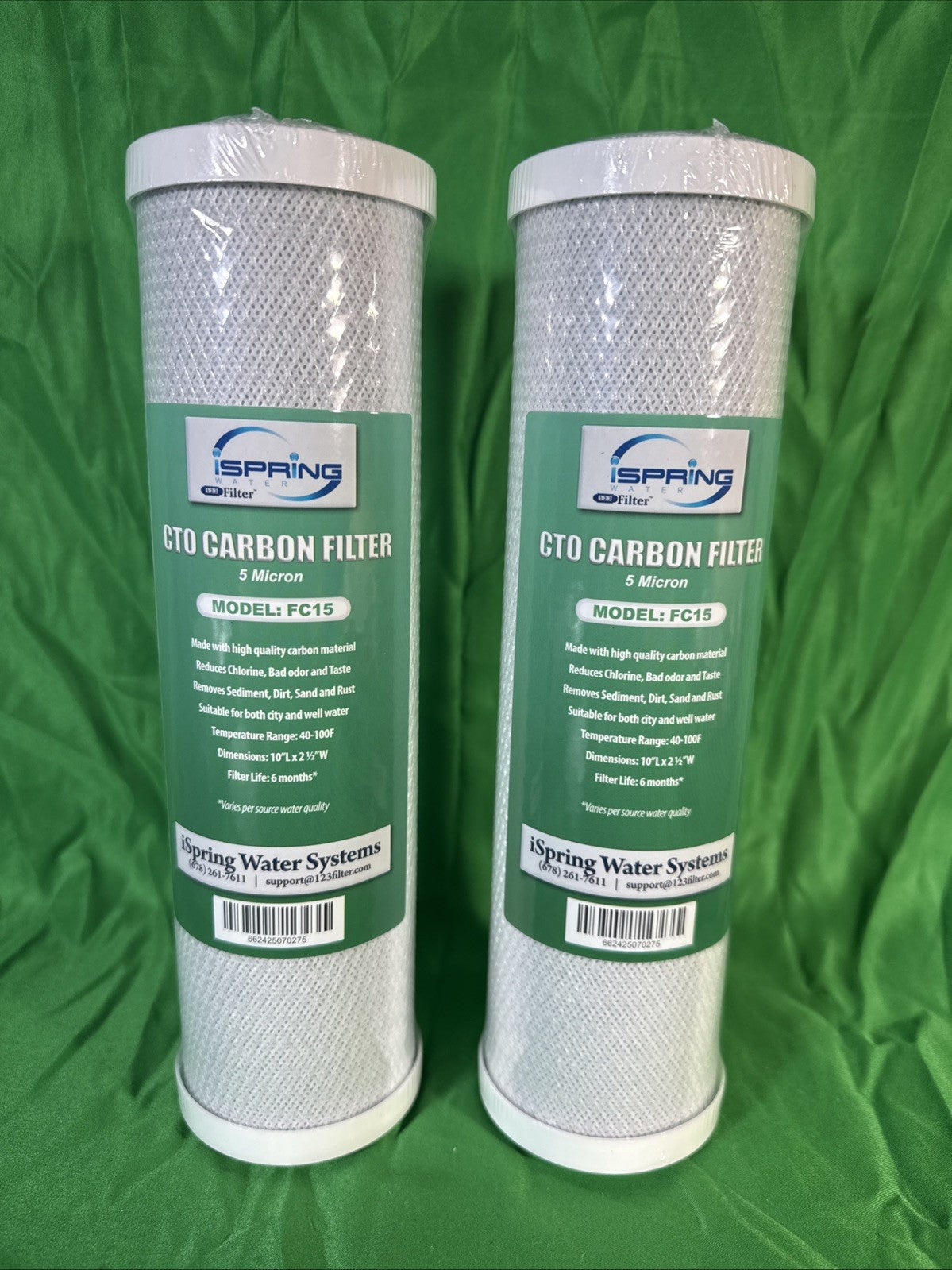 Upgrade Your Drinking Water: 5 Micron CTO Carbon Filter Cartridge - 10"x2.5" 2PK