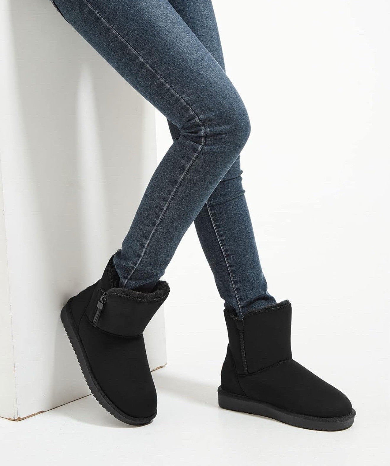 Camel crown Women’s 6 Snow Boot Warm Fur Winter Mid-calf Zipper Short Boot