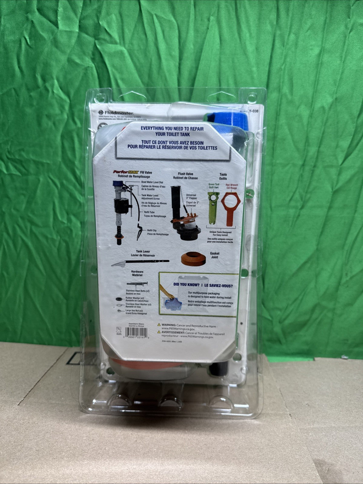 Fluidmaster Everything Toilet Repair Kit MultiColor 3 K-400H-038-T4