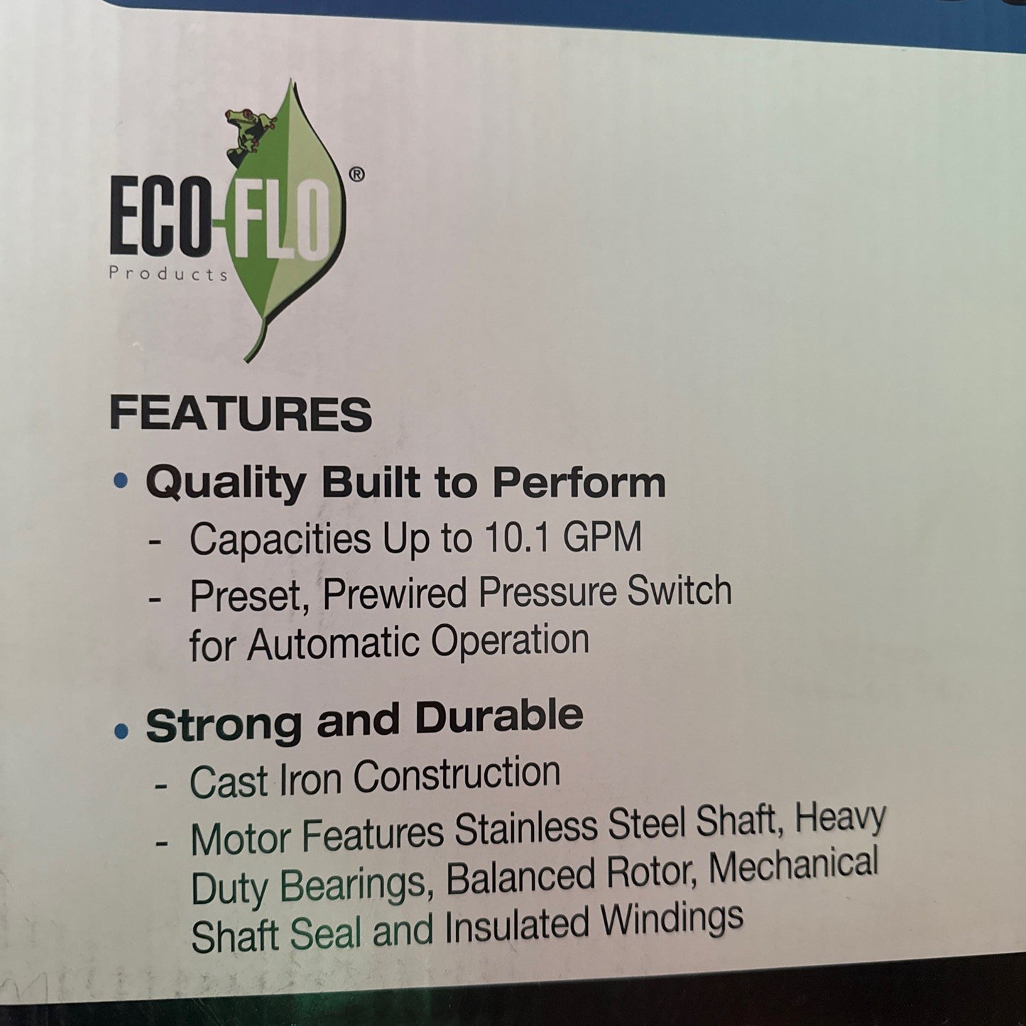 Eco-Flo 3/4 HP Convertible Deep Well Jet Pump  Cast Iron