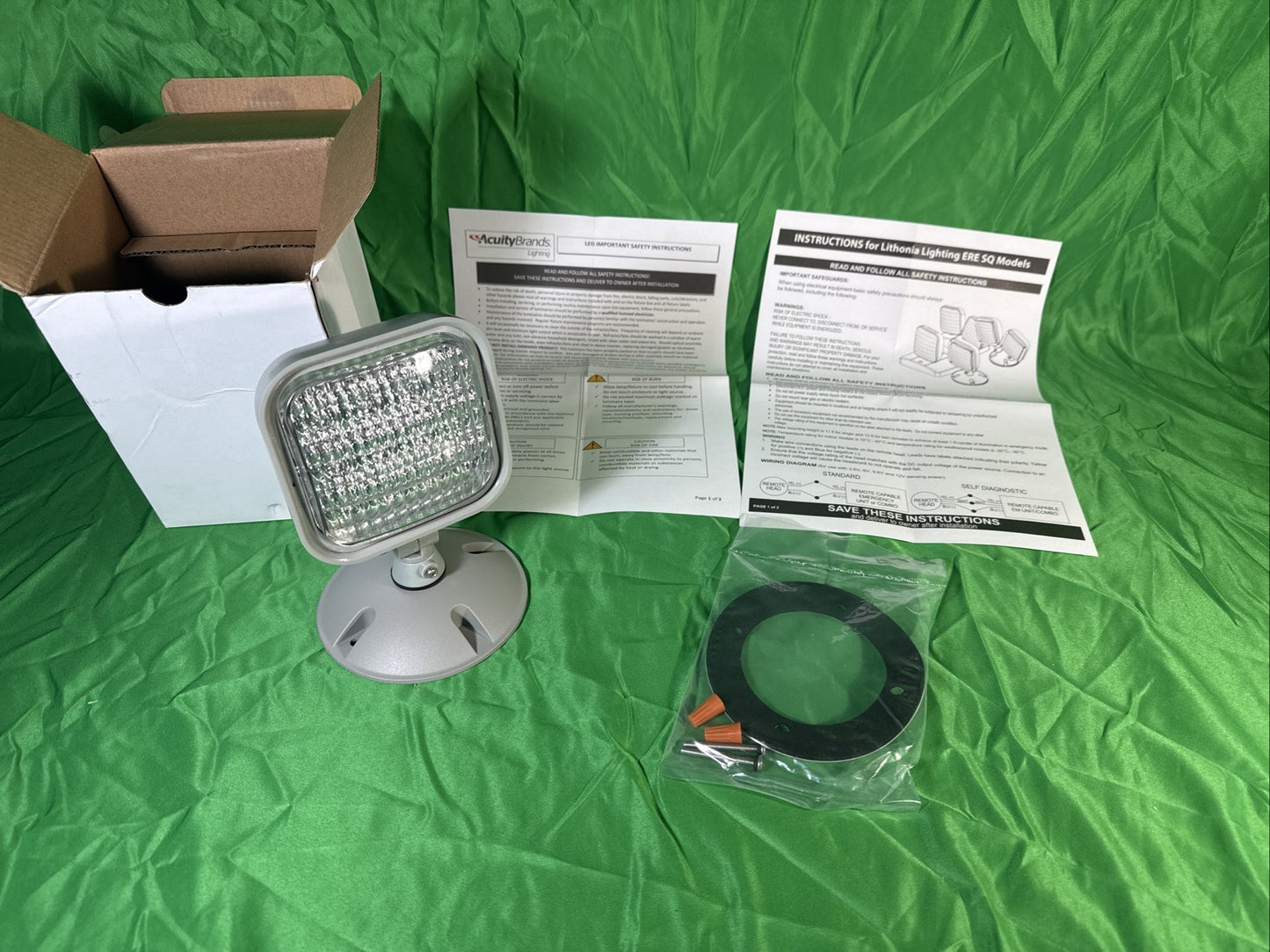 Lithonia Single Head LED Emergency Light ERE GY SGL WP SQ M12, Gray, 3.6-12V