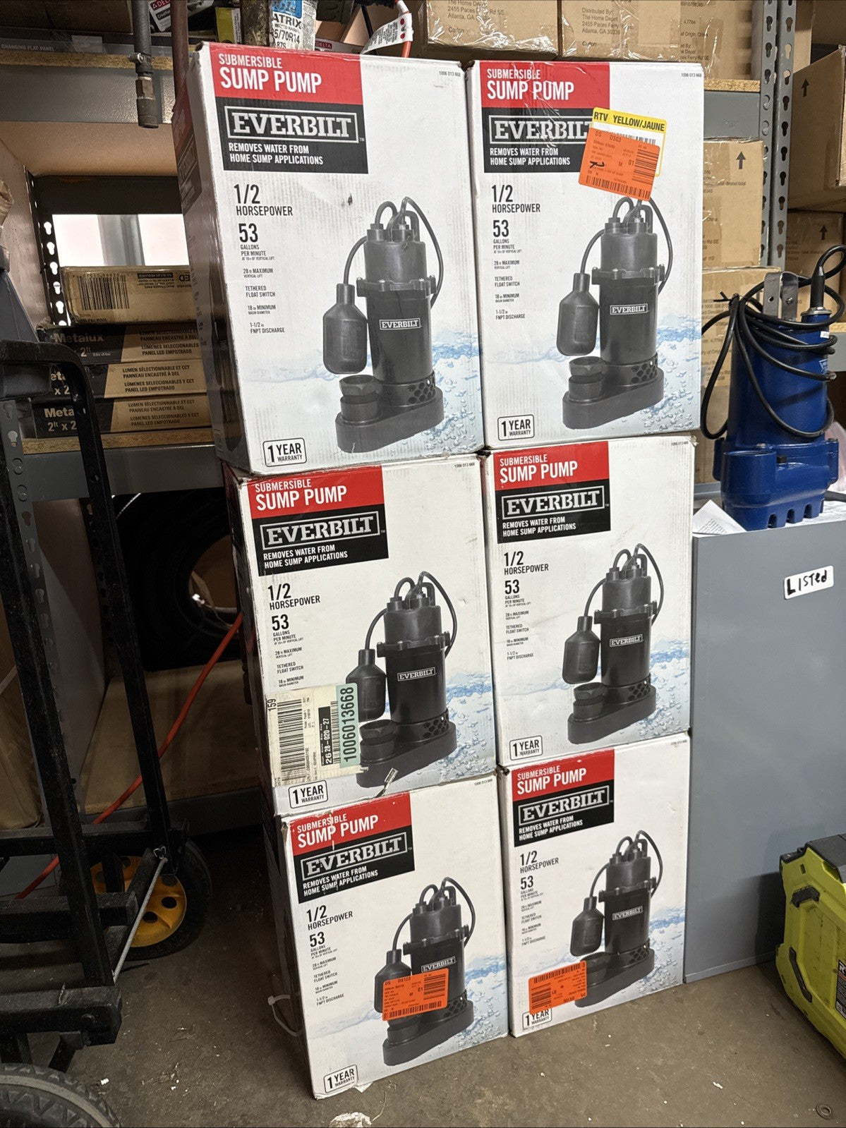 Everbilt 1/2 HP Corrosion Resistant Aluminum Sump Pump w/ Teather Float Switch