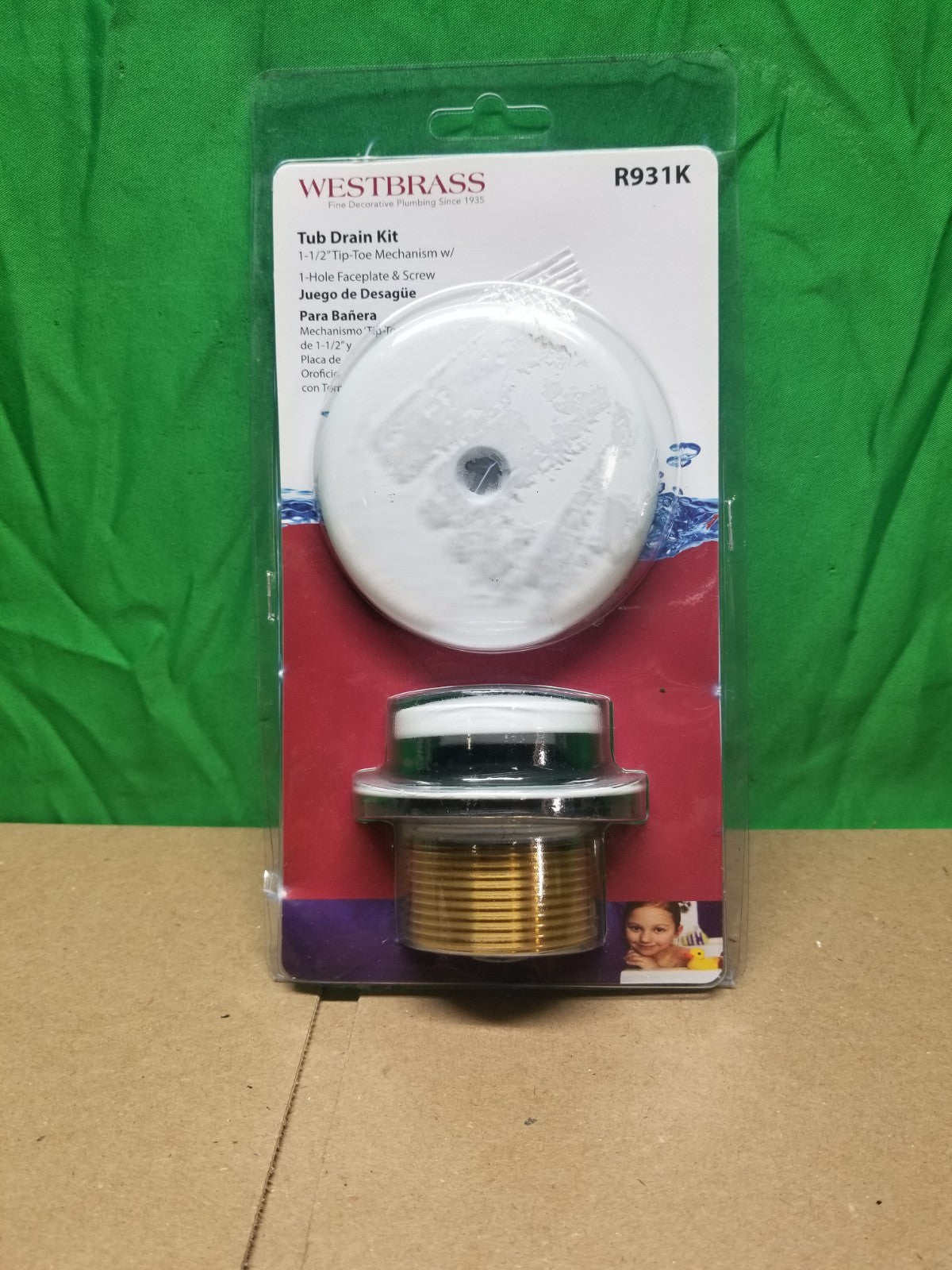 Universal Tip-Toe Bathub Drain Trim Kit with 1-1/2 in. Adapter Bushing and...