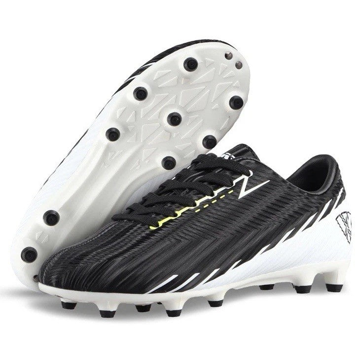 VIZARI unisex youth FG Soccer cleats Futbol Shoes Black White Size 9