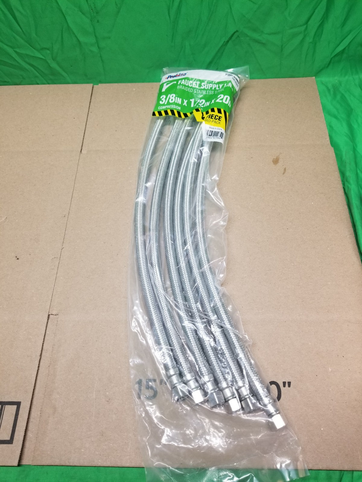 6-Pack ProLine 3/8 Compression x 1/2 FIP x 20 Stainless Steel Faucet Supply Line