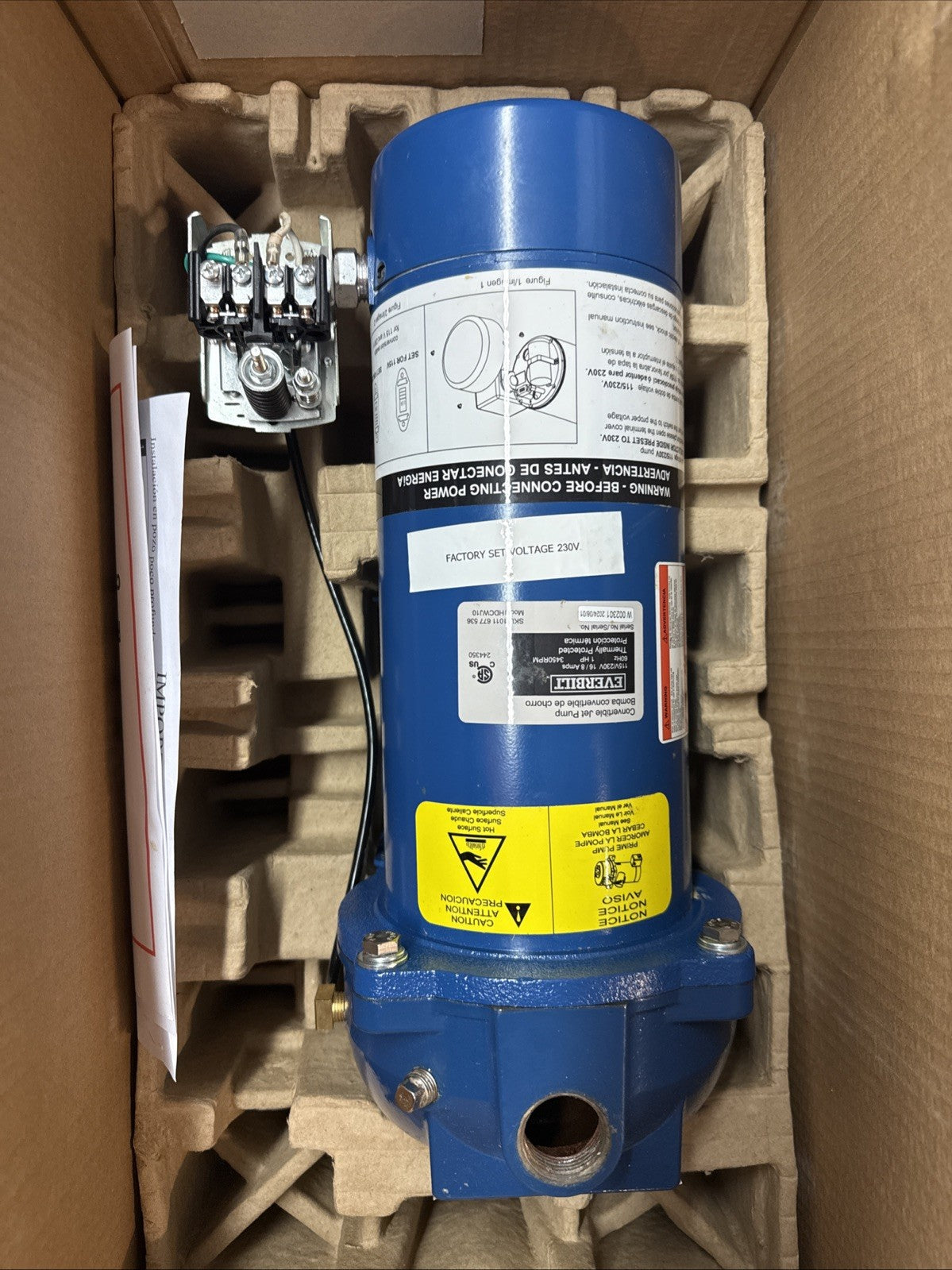 Everbilt 1 HP Professional Convertible Jet Pump *for Parts* Read Description*