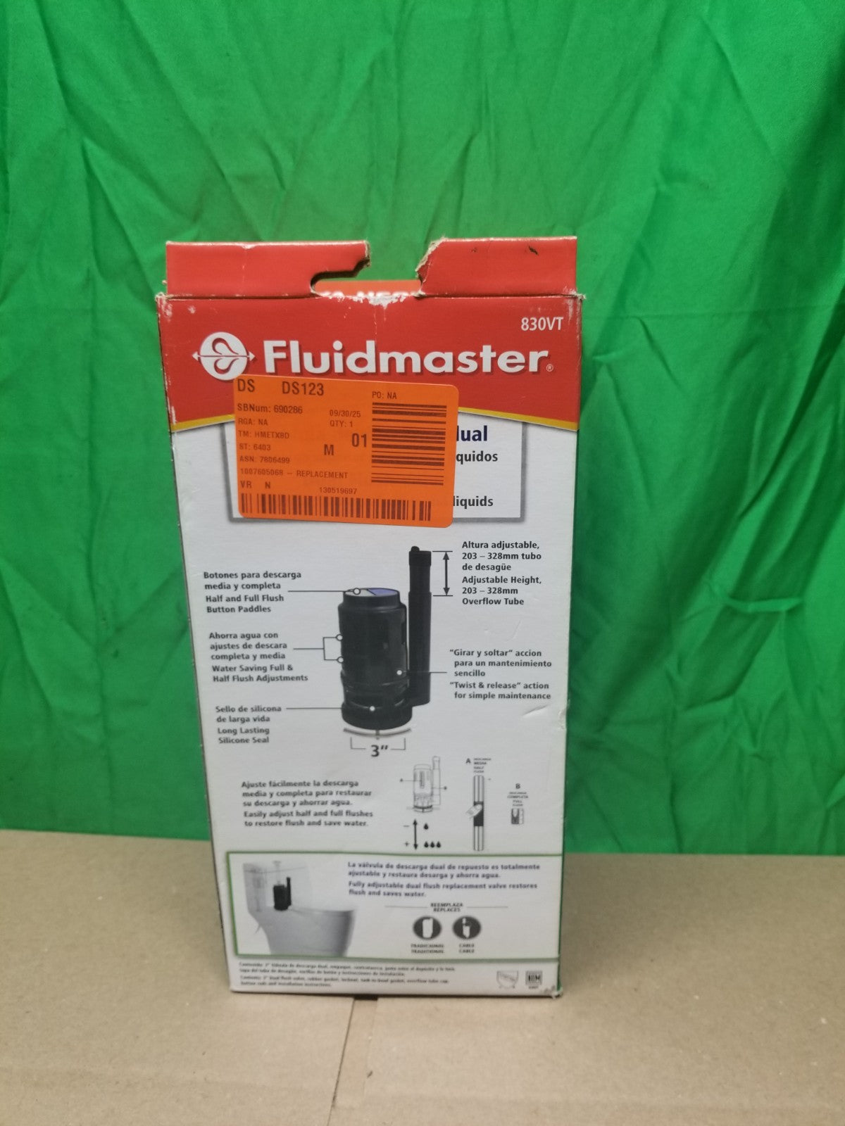 Fluidmaster Replacement 3 in. Dual Flush Valve for Toilets (1-Piece) OPEN BOX