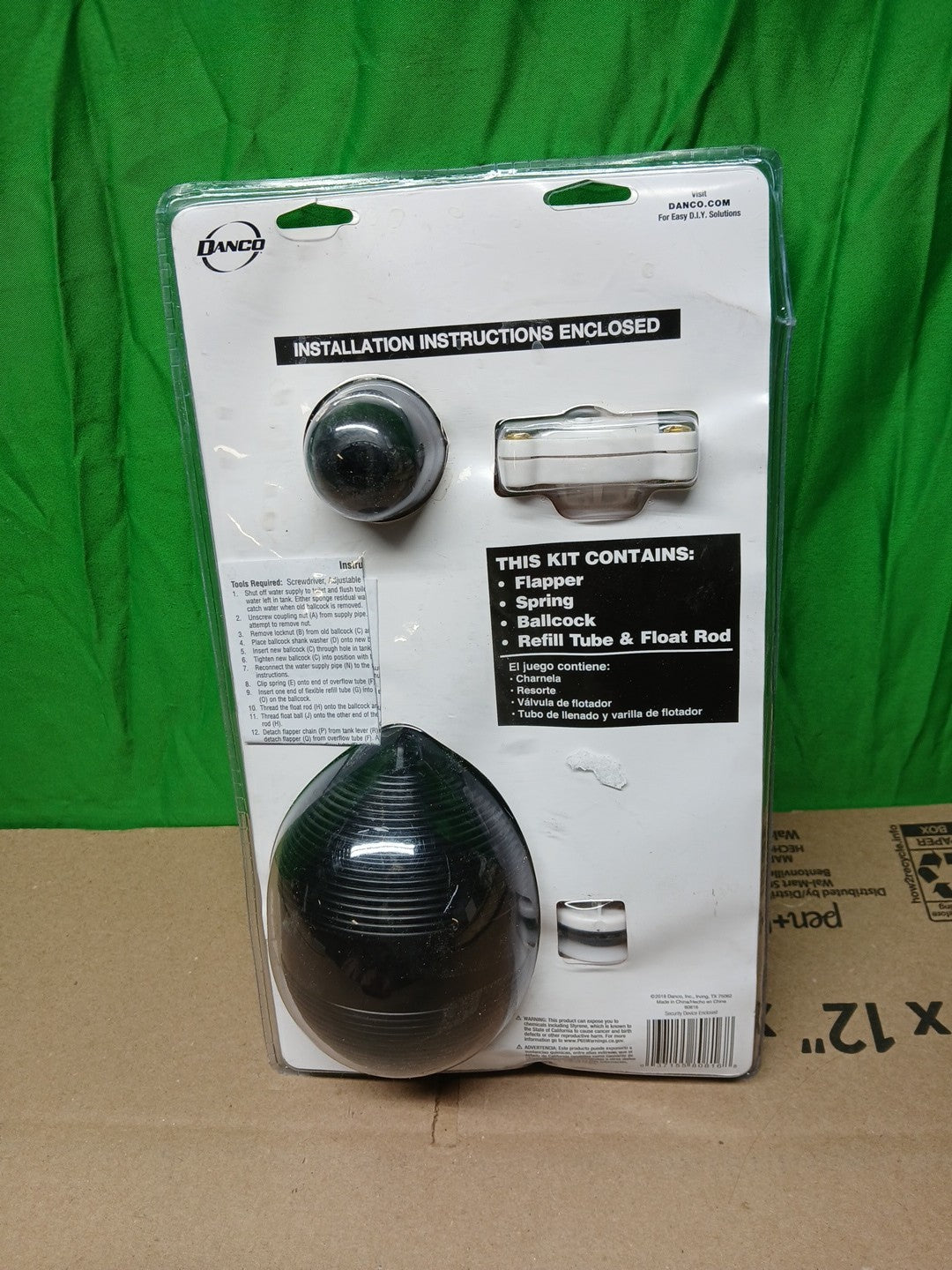 Danco 80816 Complete Toilet Repair Kit Fill Valve, Flapper, Rod, Float