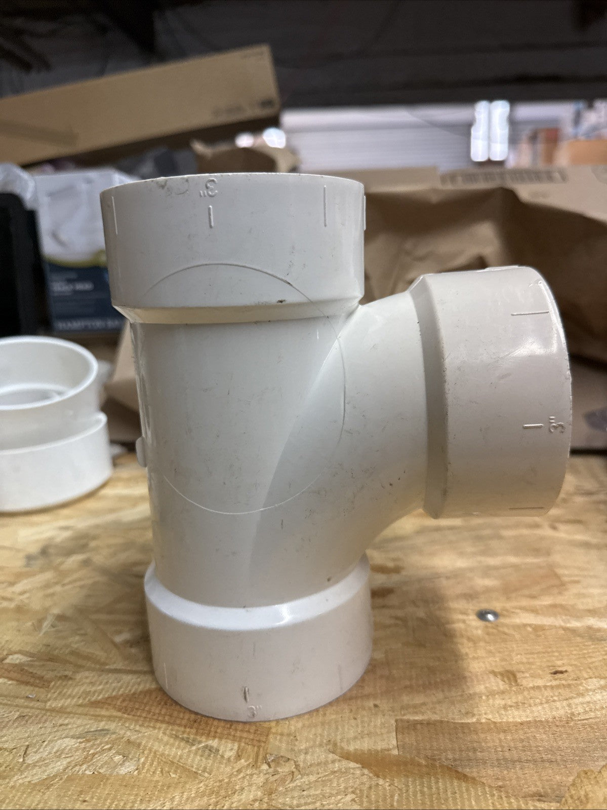 Charlotte Pipe Schedule 40 DWV 3” San Tee With 2” Outlet PVC Cottage Fitting