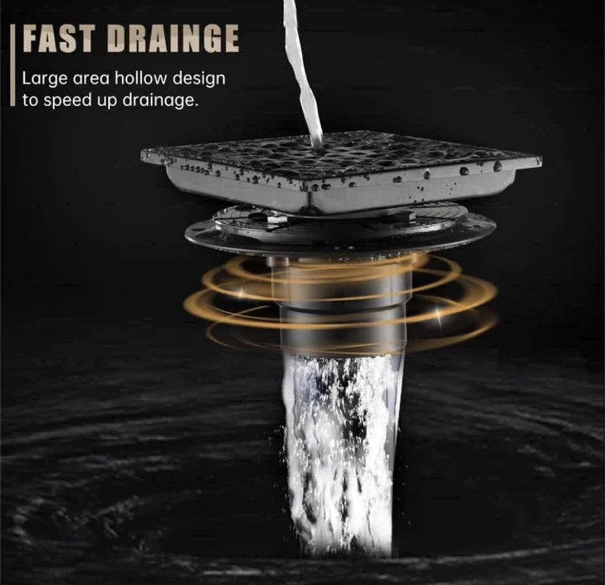 Shower Floor Drain with Flange,Quadrato Pattern Grate Removable 6 Inch Square...