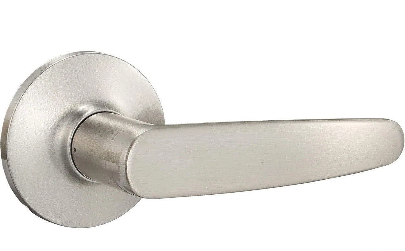 Straight Door Lever, Passage, Satin Nickel, 1-Pack