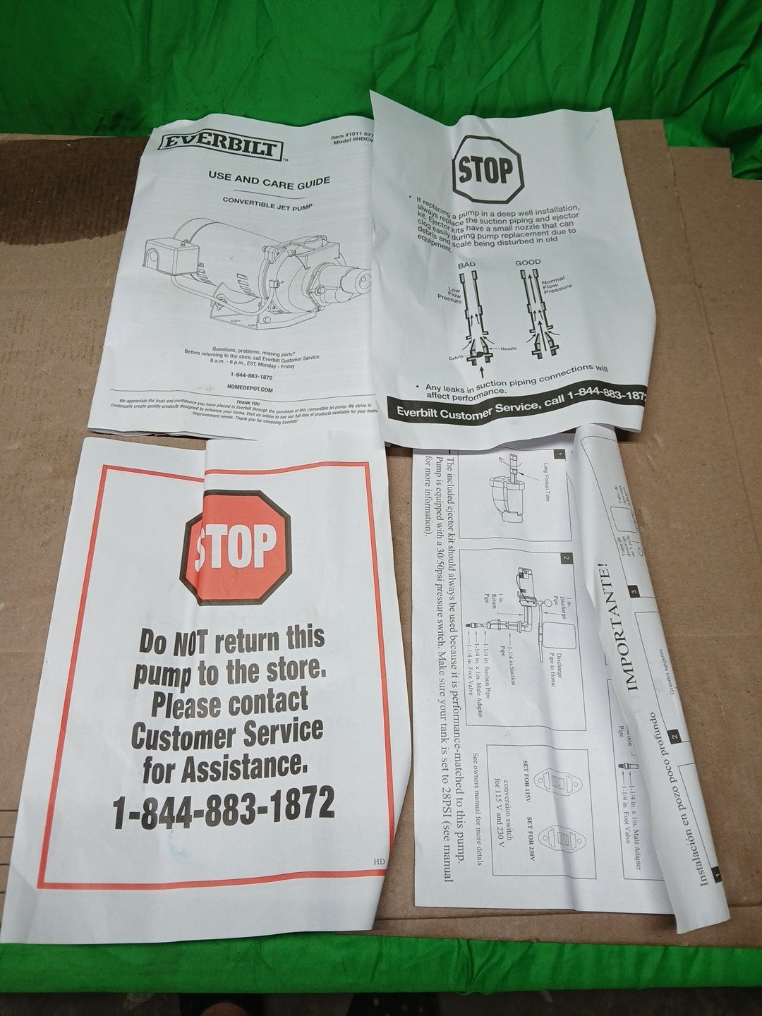 Everbilt 1 HP Professional Convertible Jet Pump For Parts Only READ DESCRIPTION