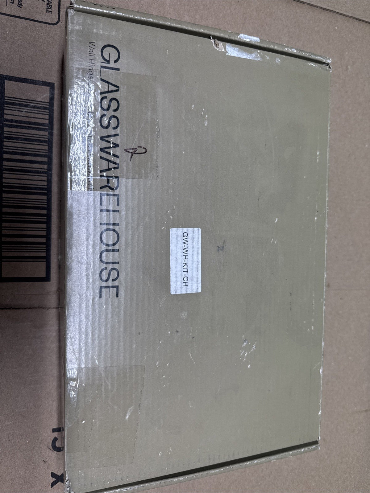 Glass Warehouse  Wall Hinged Hardware Pack in Polish Chrome with Handle.