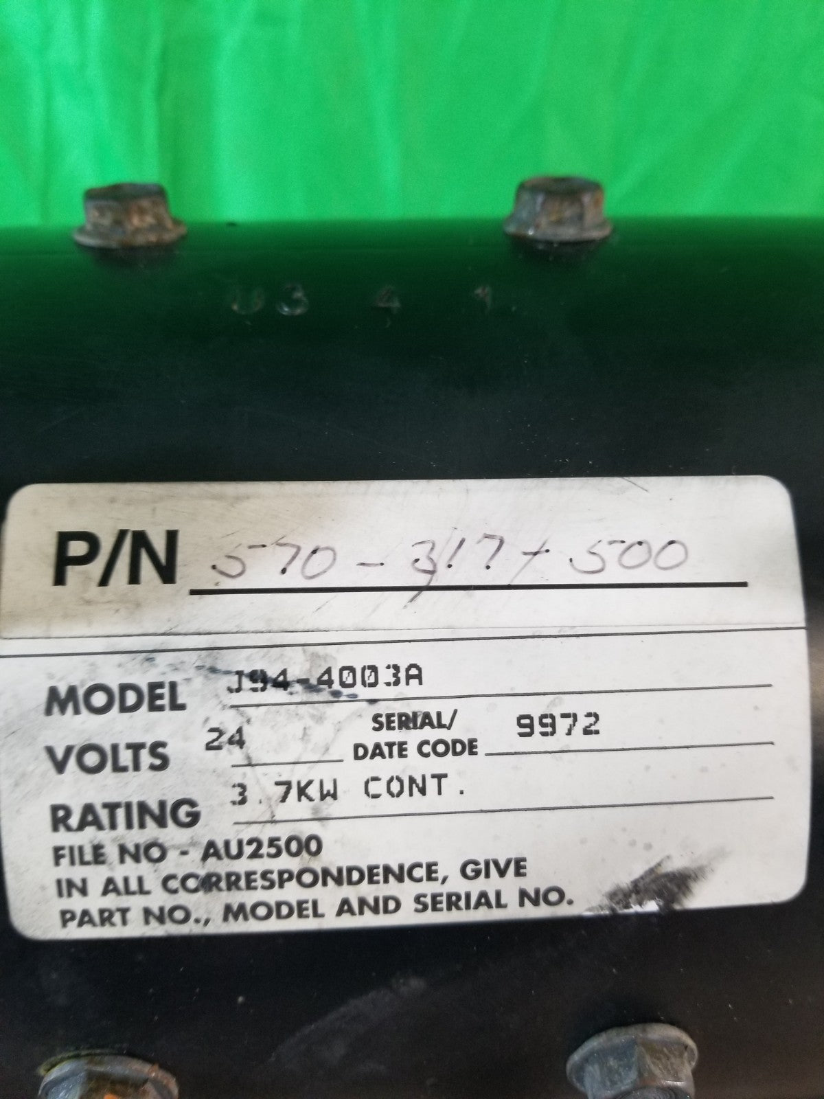 Raymond Electric Forklift Motor DC LIFT 24V 570-317-500