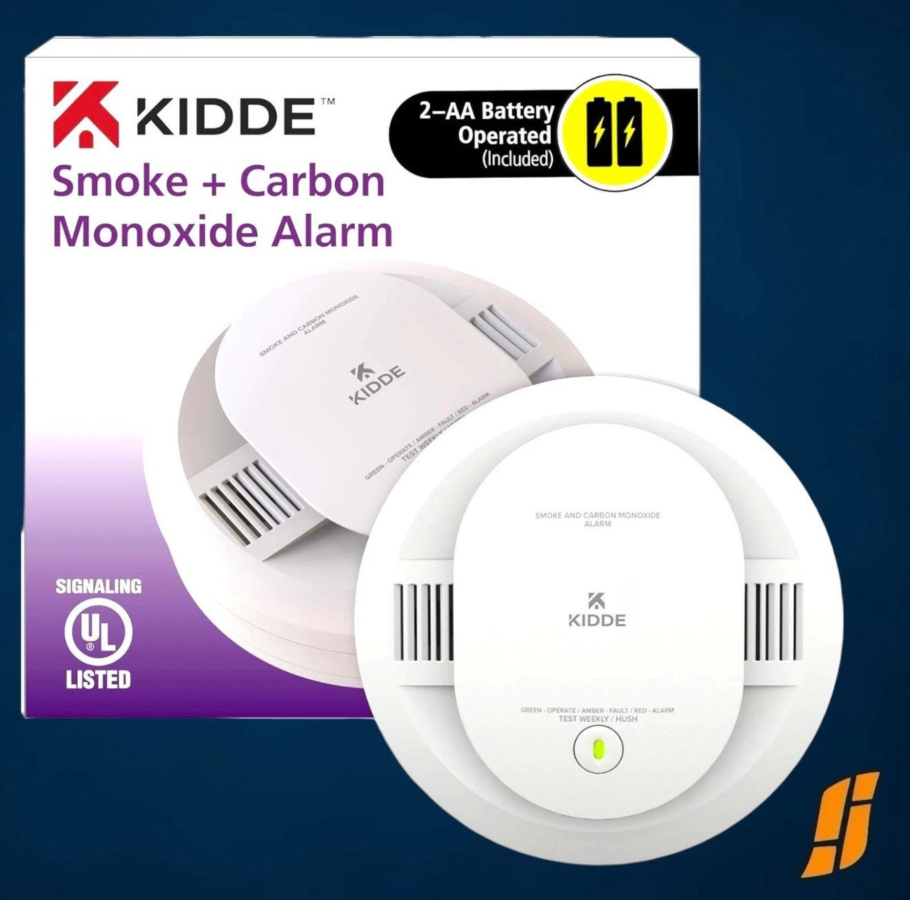 Kidde Smoke & Carbon Monoxide Detector, AA Battery Powered, LED Warning Light