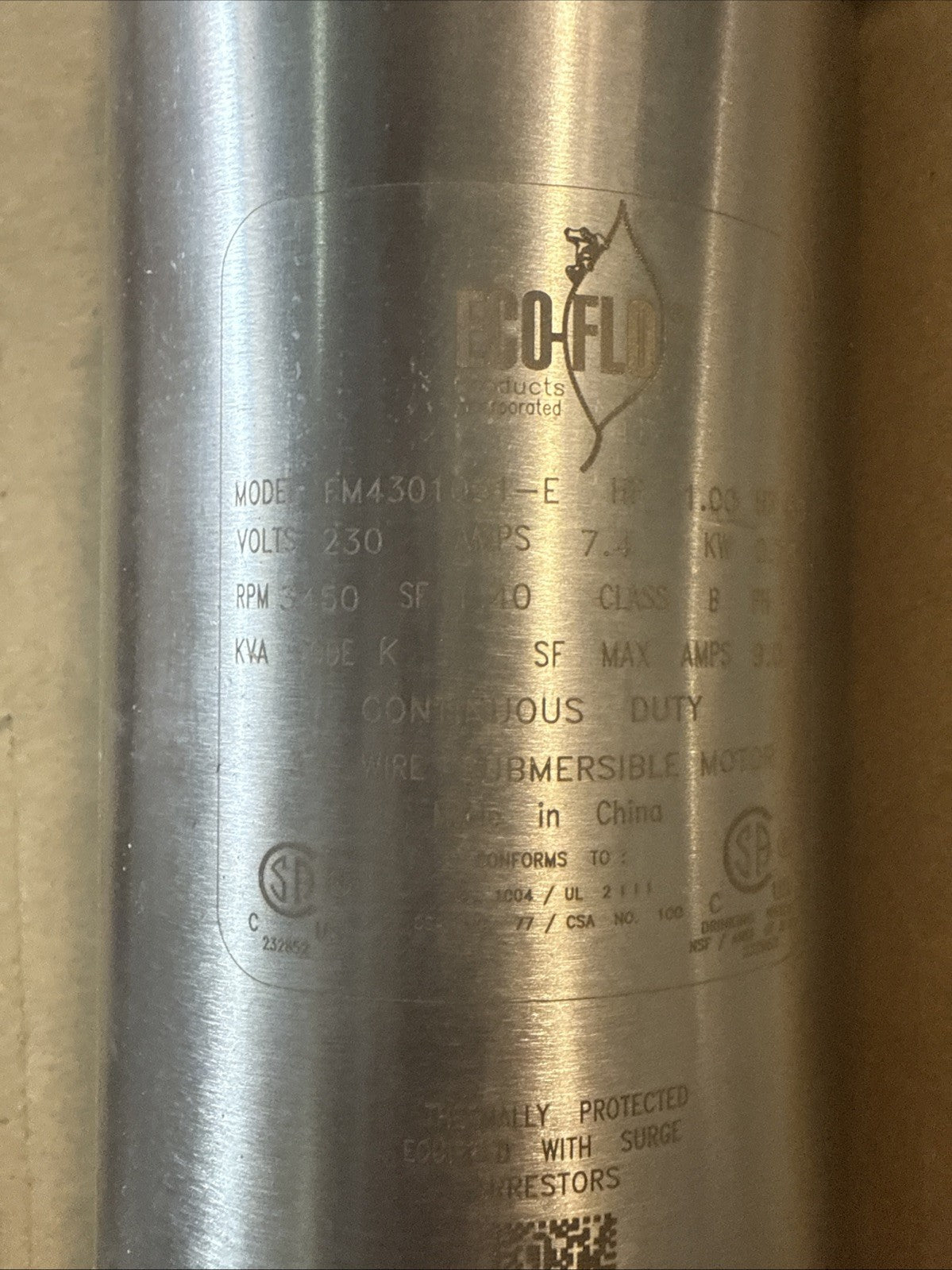 Everbilt 1HP Submersible 3-Wire 20GPM Well Pump HDSUB10-203