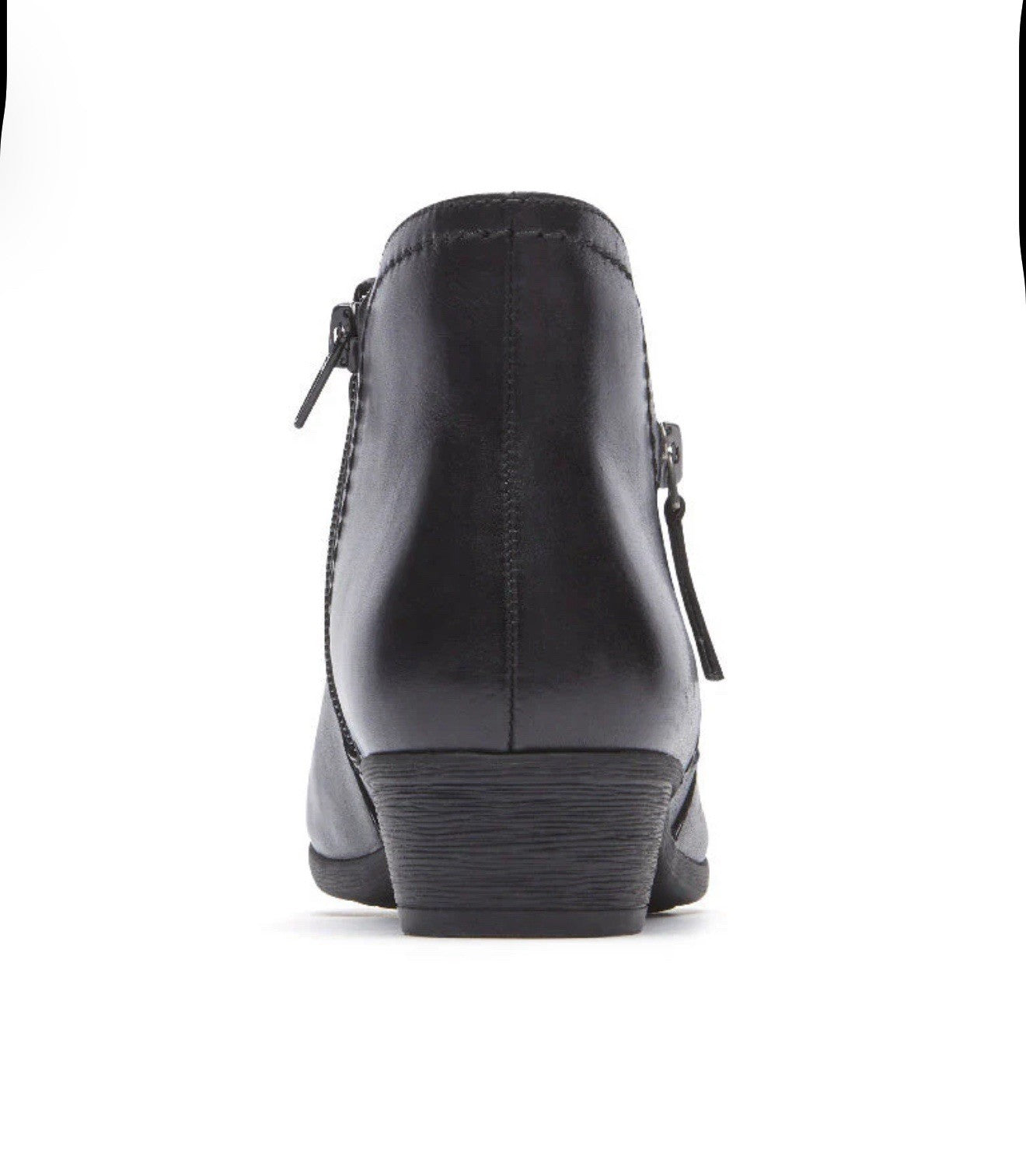 NEW ~ Rockport CARLY Ankle Boots Womens Size 7 M Black Leather Side-Zip CH3960