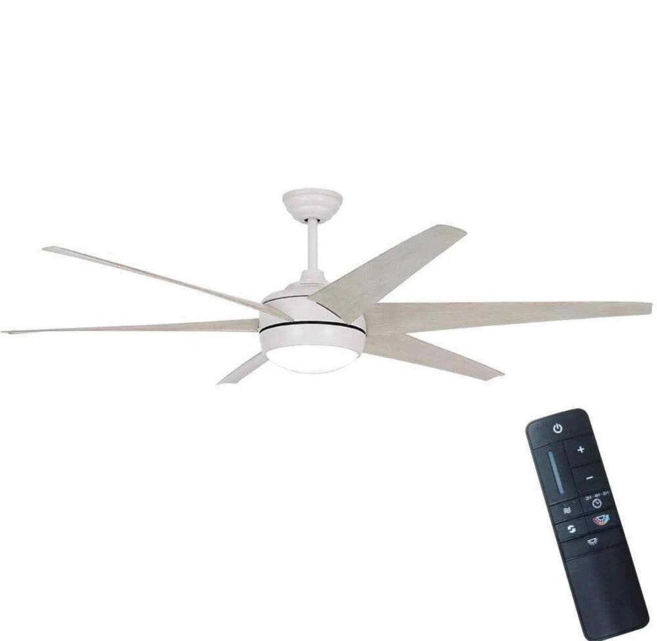 HDC Windward 68 in. White Color Changing LED Matte White Ceiling Fan w/Light Kit