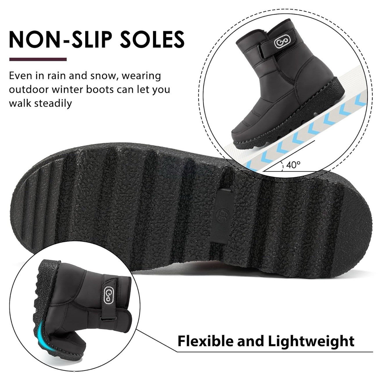 Ablanczoom Women’s Winter Boots Size 10.5 42EU Fur Lining Nonslip