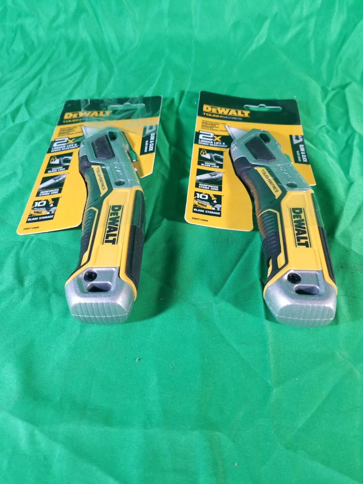 DeWalt Toughseries 2.40 in. Sliding Utility Knife Black/Yellow 2-pack