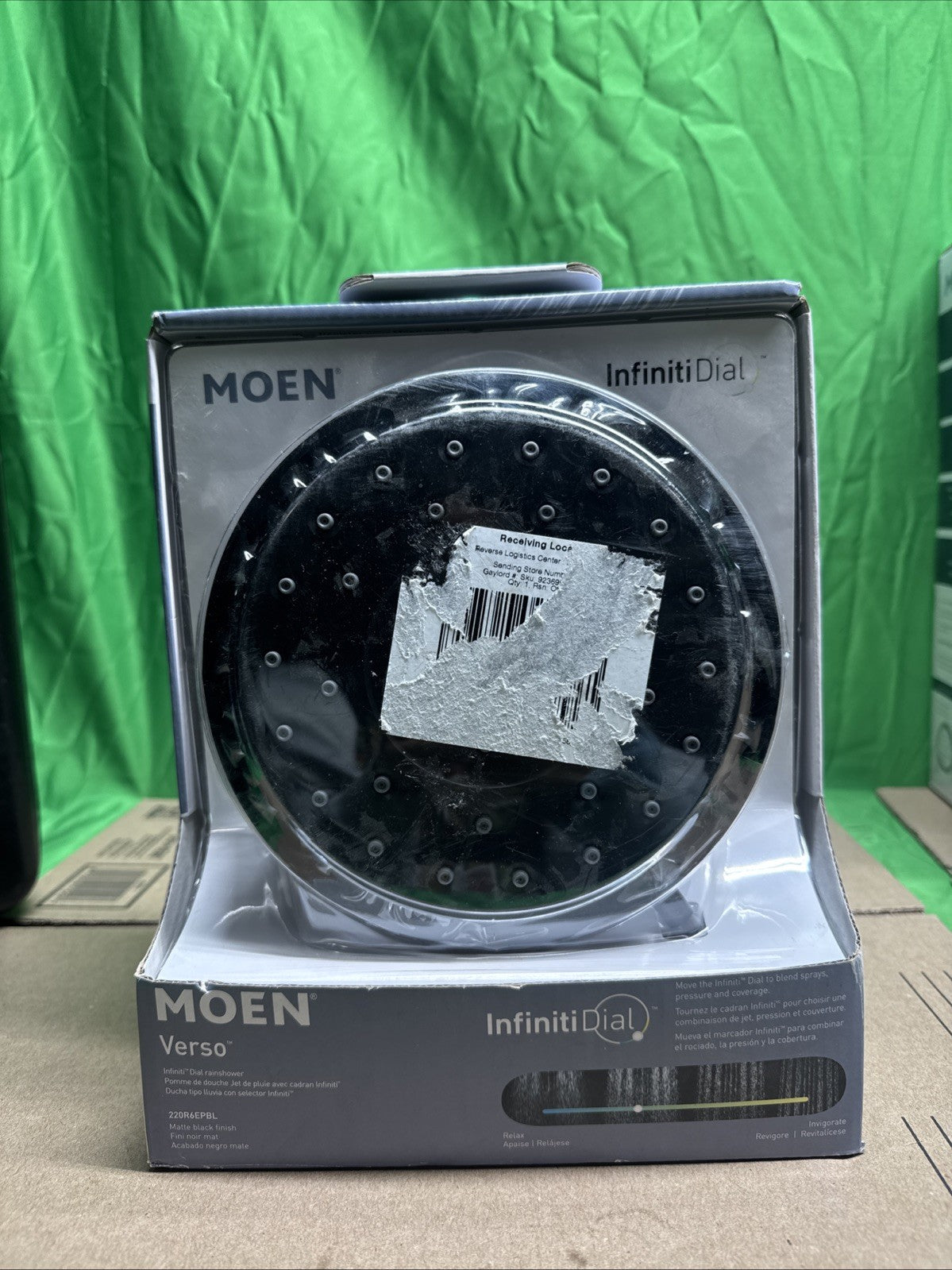 Moen 220R6EPBL Round Rain Shower 6-Inch Diameter Spray Head, Matte Black Finish