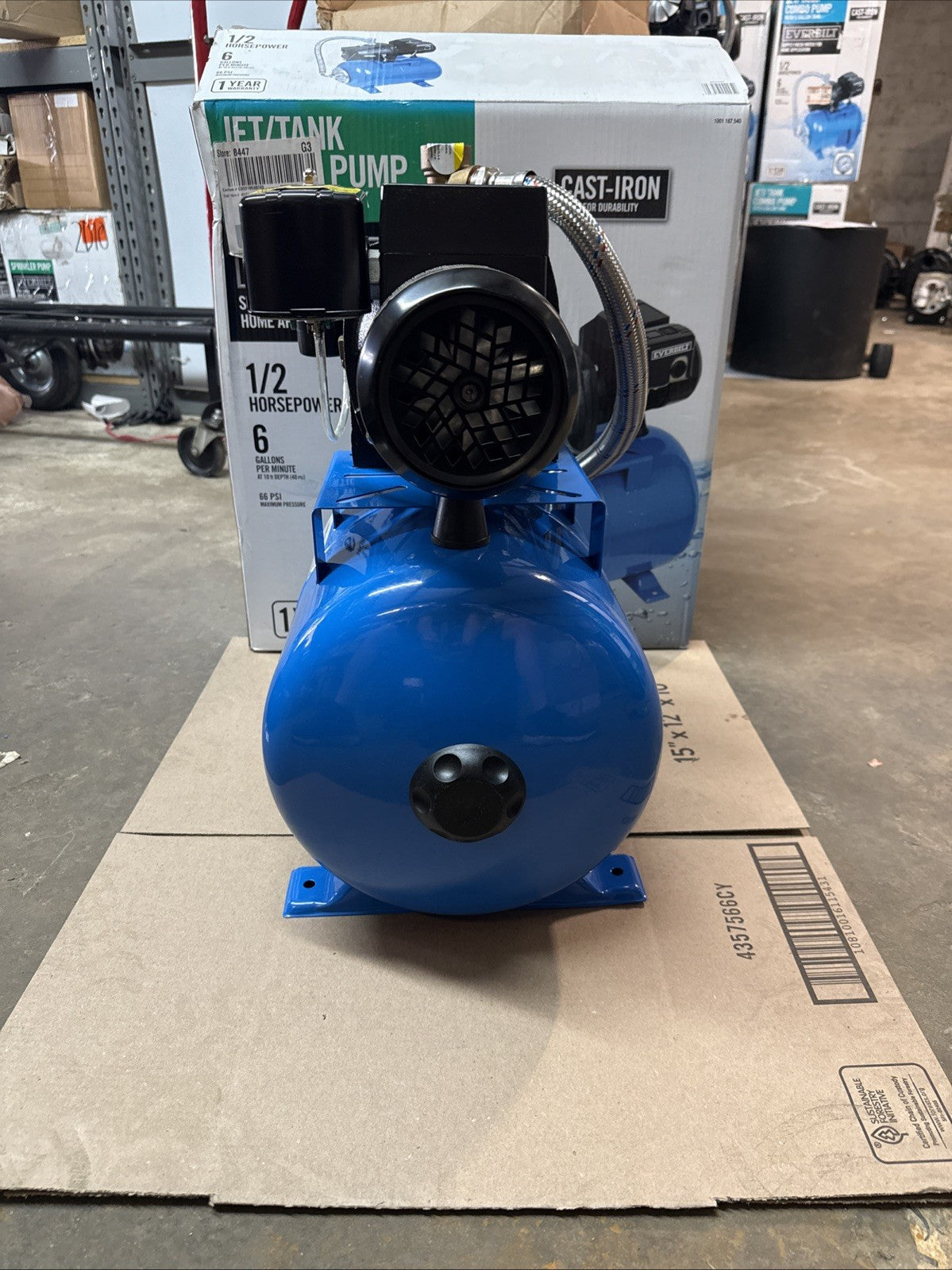 Everbilt 1/2 HP Shallow Well Jet Pump with 6 Gallon Tank AUTOJ100A2 NEW Open Box