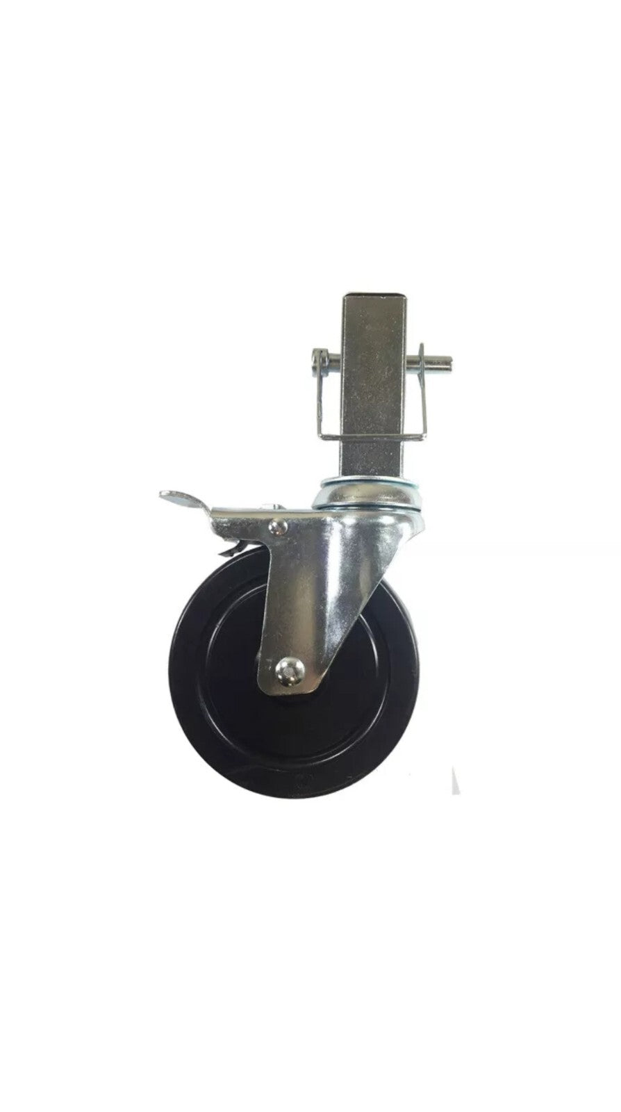 5" Hard Rubber Locking Scaffolding Caster with 1.25 Inch Square Shank 4 EA w Pin