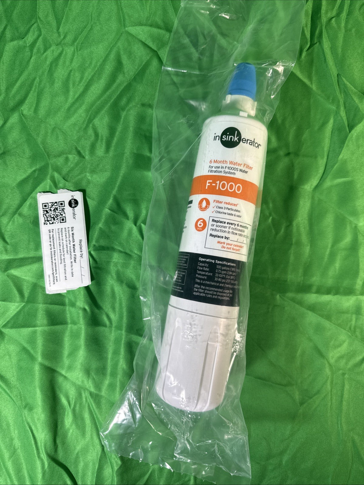 InSinkErator F-1000 instant hot water dispenser filter, 6 Months, 1 Pack