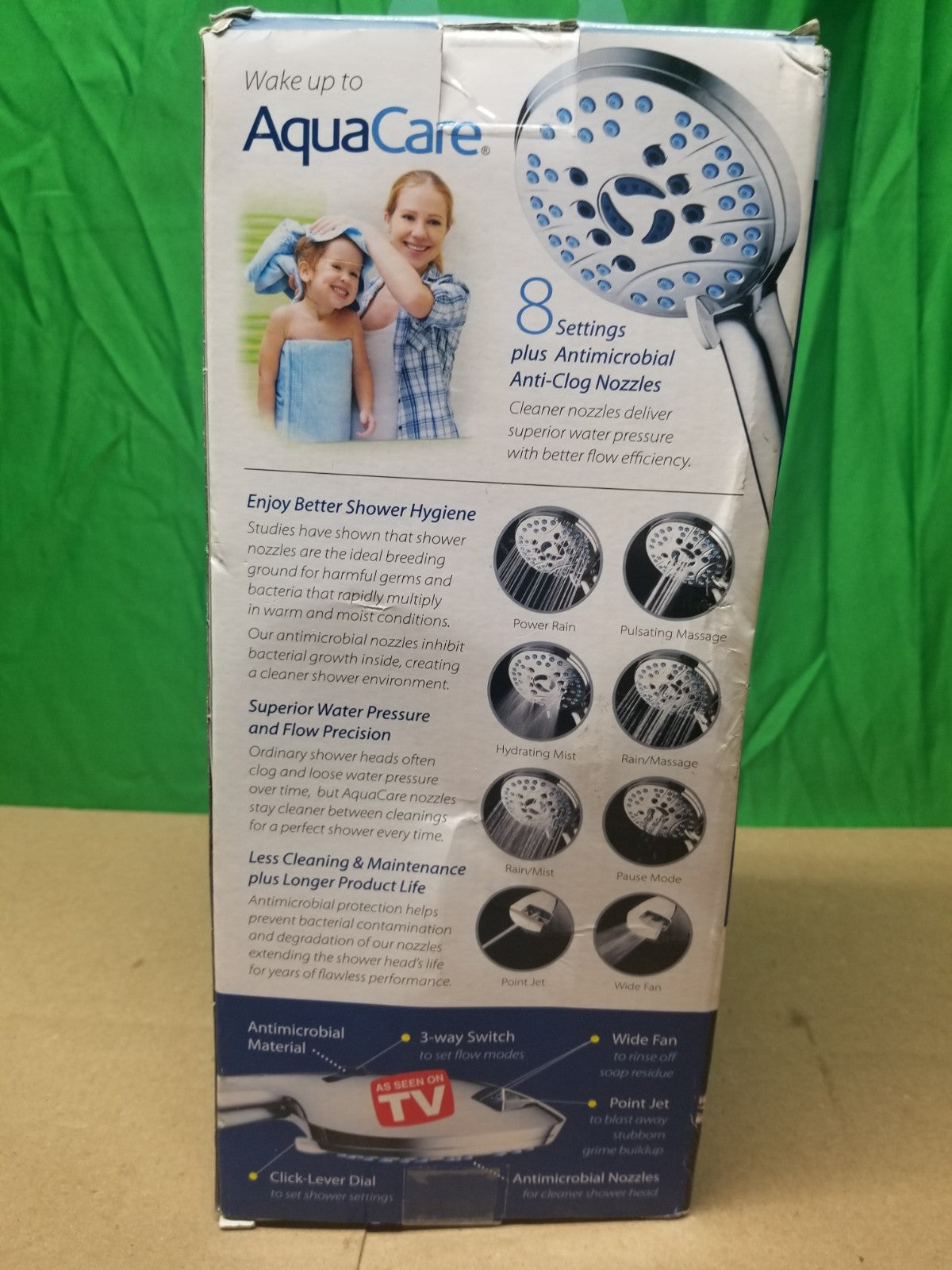 8-Spray Patterns 2.5 GPM 4.5 in. Wall Mounted Dual Shower Head New Rough Box