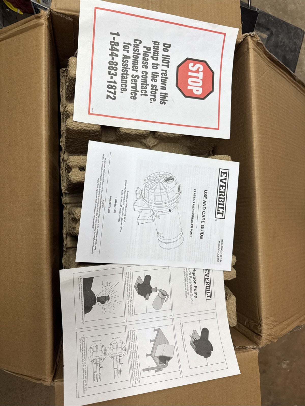 Everbilt Lawn Irrigation Pump Plastic 1.5HP HDLS15P PARTS ONLY