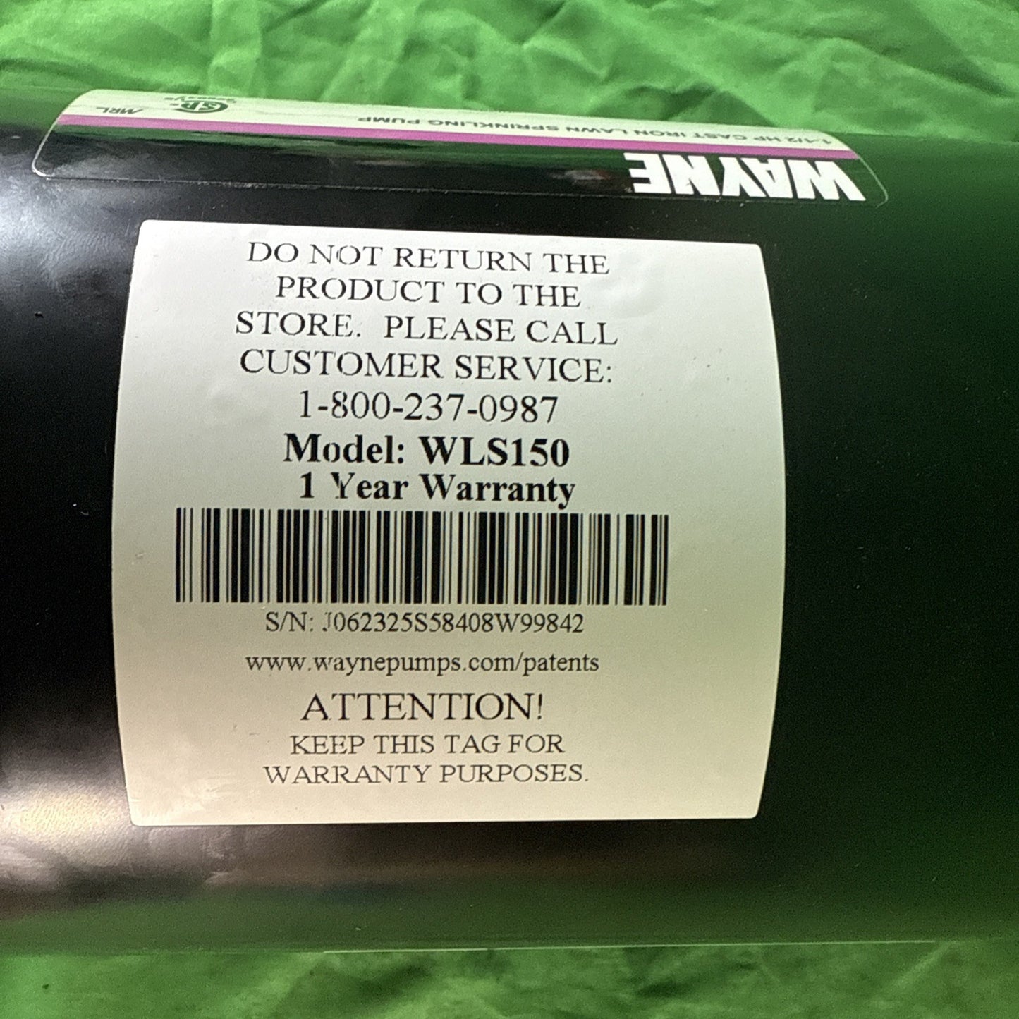 Wayne 1-1/2 HP Cast Iron Quick-Prime Lawn-Sprinkler Pump. New Open Box