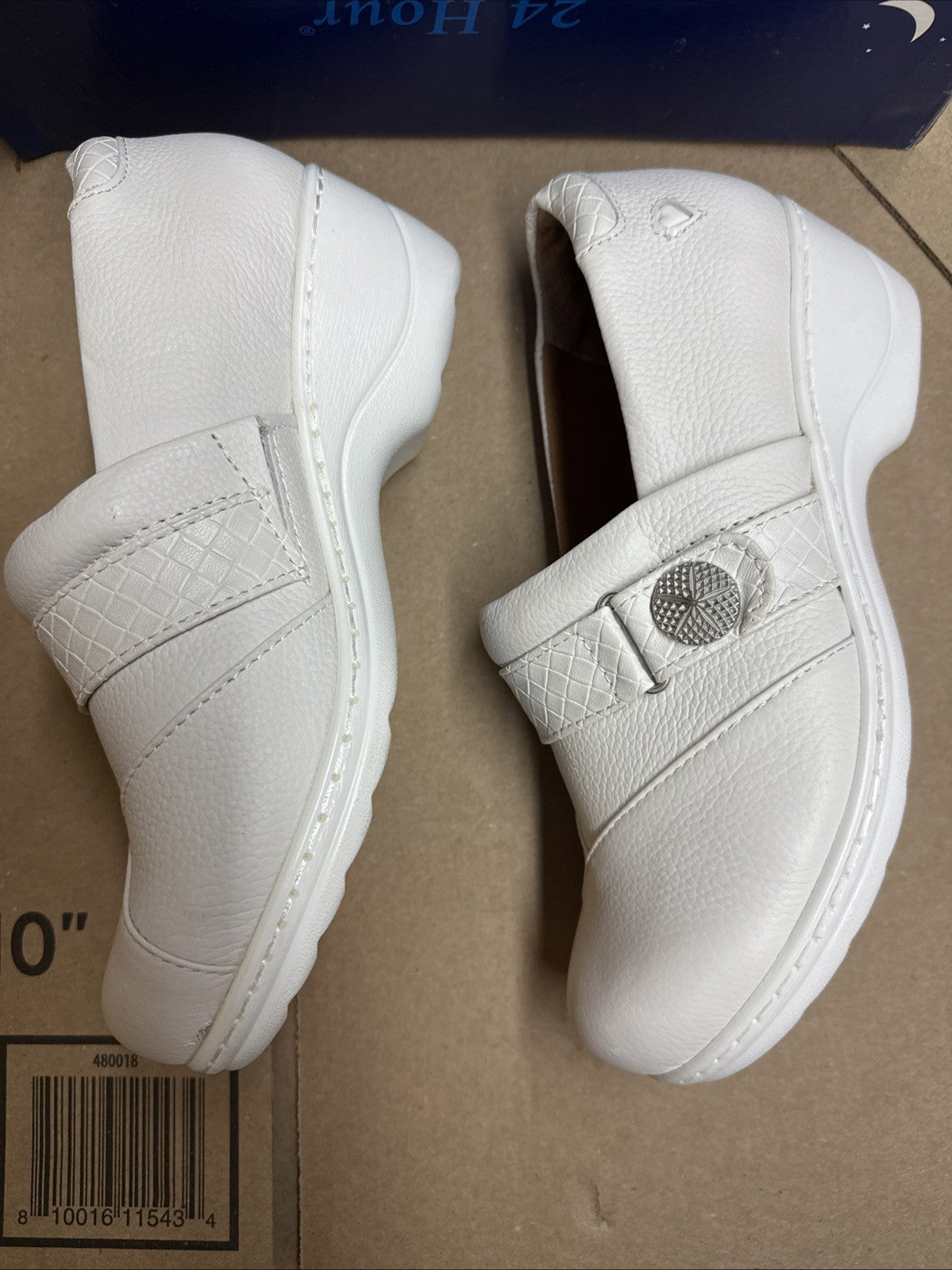 Women’s Nurse Mates Kris pillowTop lightweight Clog 8.5W White Leather