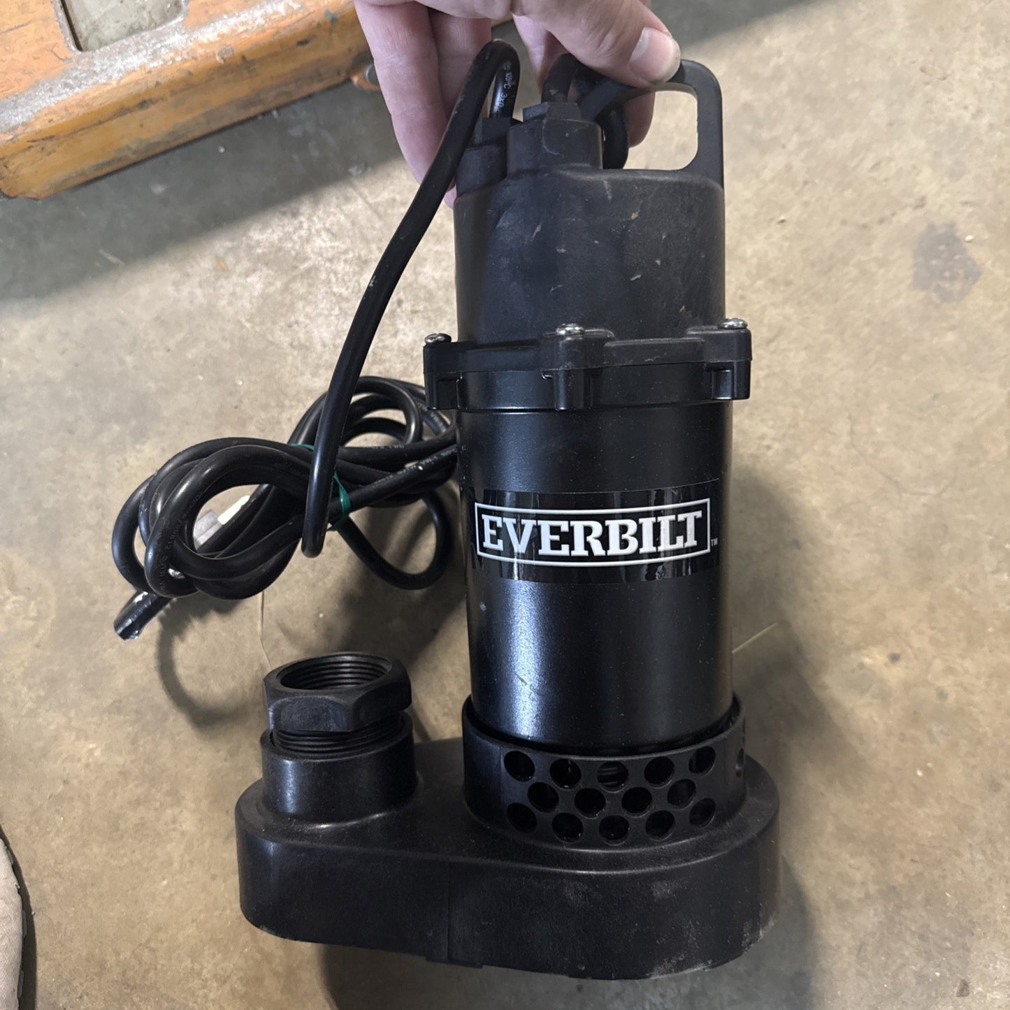 Everbilt 1/3 HP Corrosion Resistant Aluminum Sump Pump w/ Tether Switch Used