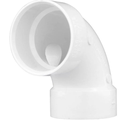 Charlotte Pipe PVC00300S0600 Sch 40 PVC 90 Degree Elbow 3 x 1-1/2 Hub Dia. in.