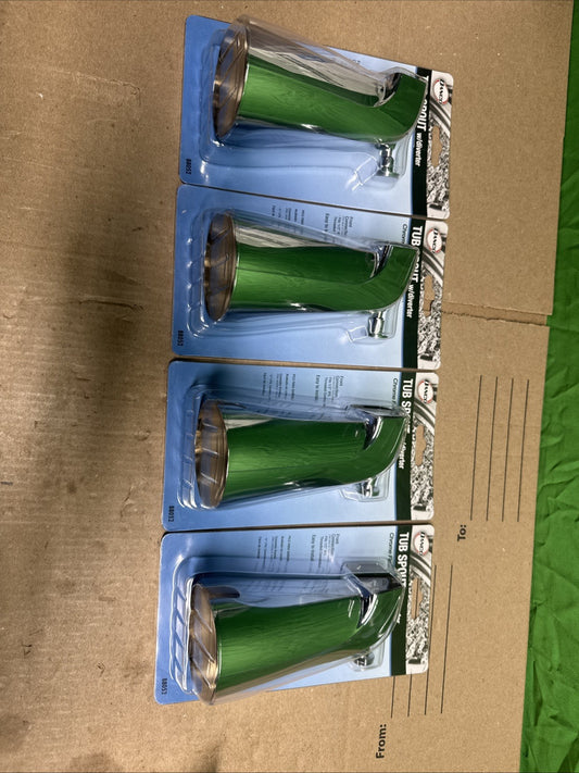 LOT OF 4 Danco Tub Spout With Front Diverter Metal Chrome Plated 12" 88052