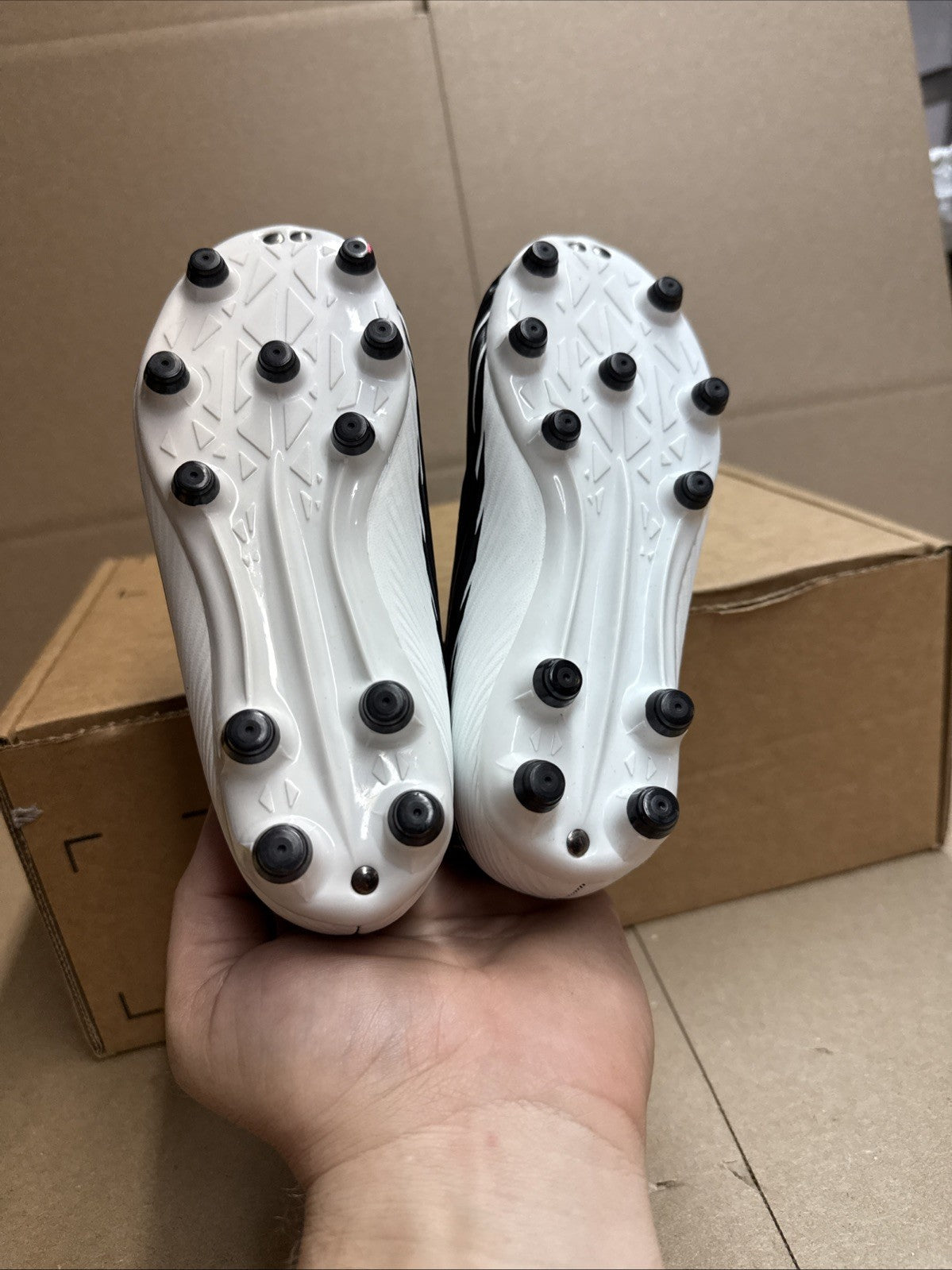 VIZARI unisex youth FG Soccer cleats Futbol Shoes Black White Size 9