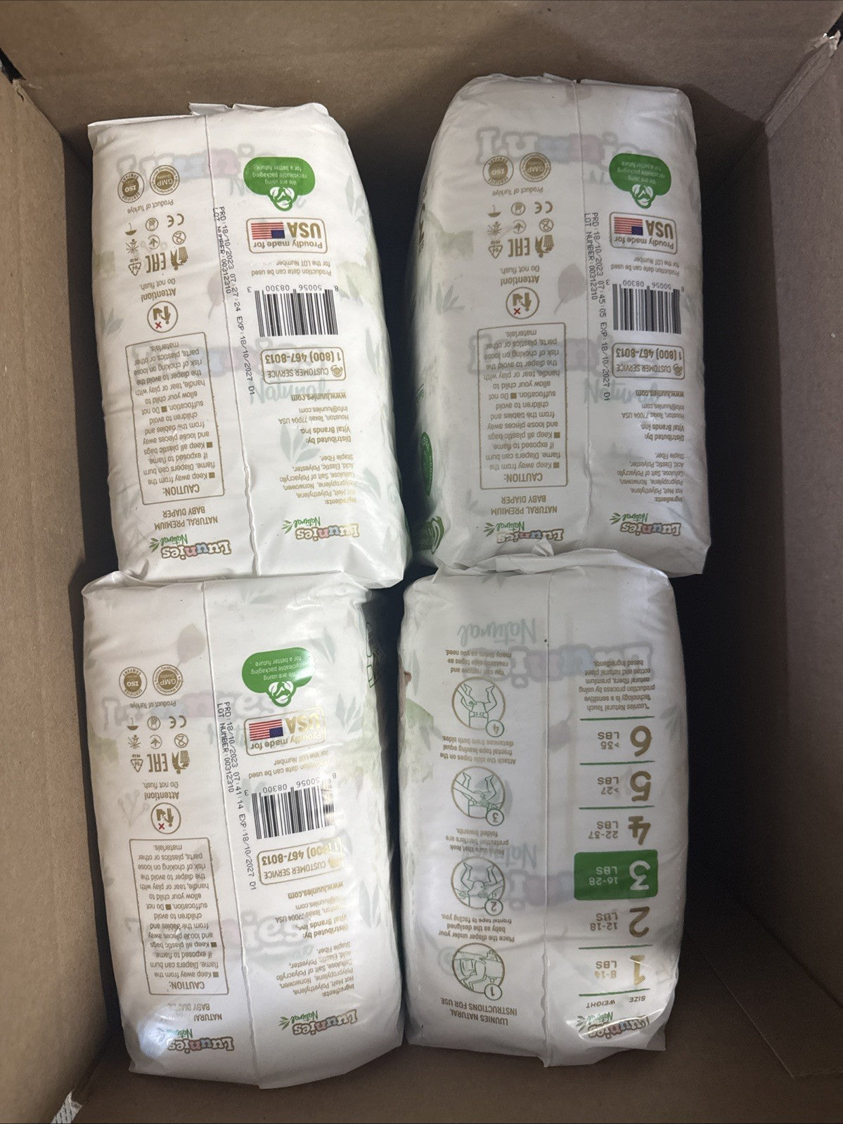 Luunies Natural Premium Diapers Ultra Absorbent Size 3, 120 Diapers 4pk of 30