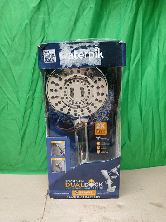 Waterpik 8-Spray Wall Mount Magnet Multi Height Handheld Shower Head 1.8 GPM..
