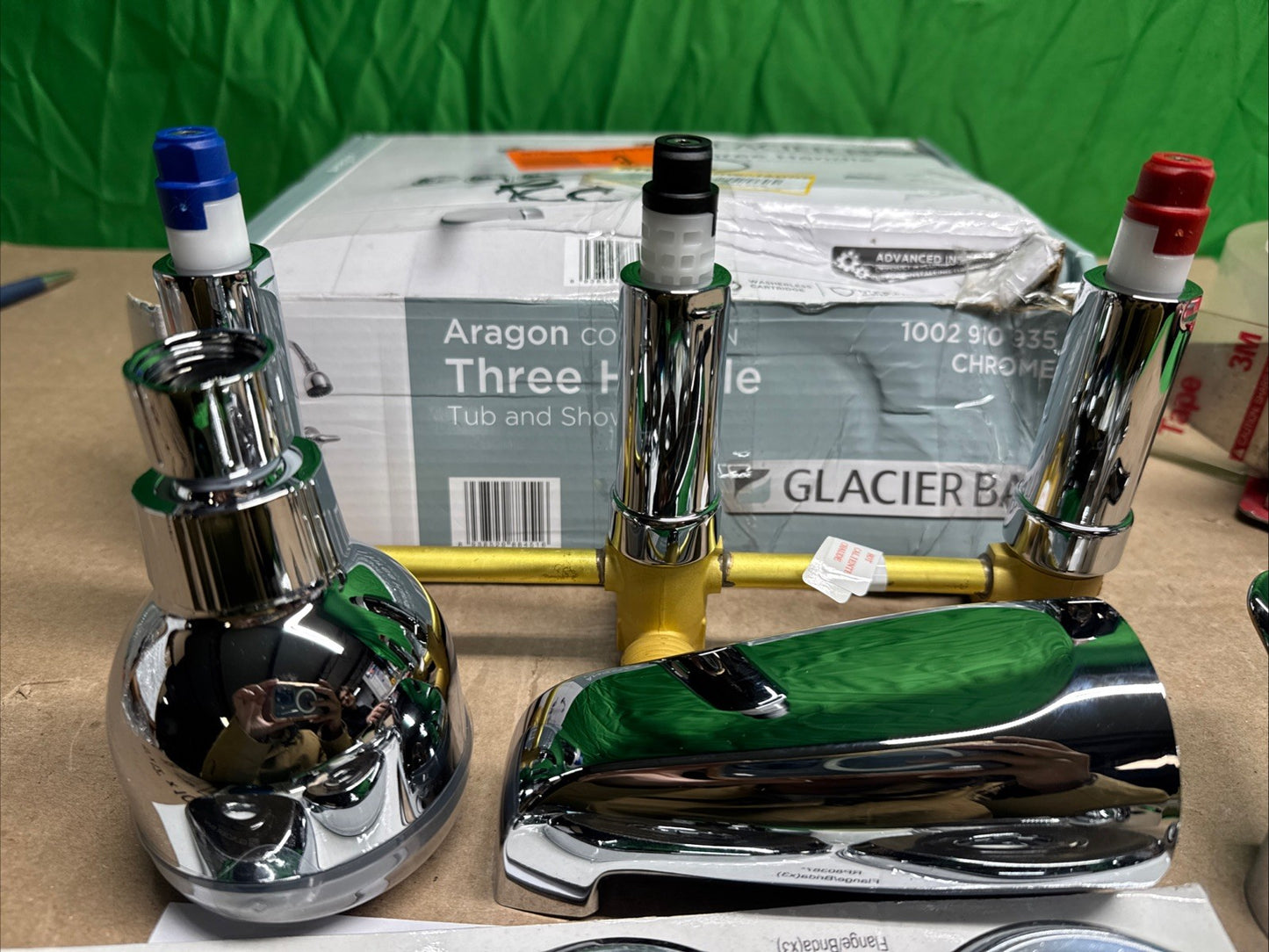 Glacier Bay Aragon 3-Handle 1-Spray Tub and Shower Faucet Chrome Valve C2