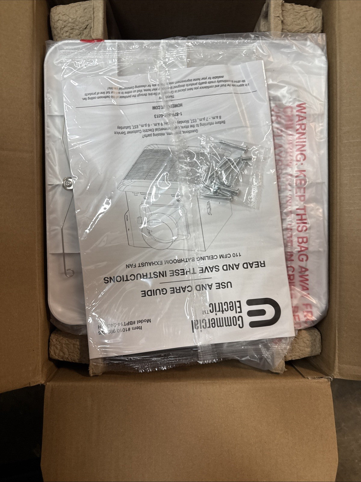 Commercial Electric 110 CFM 1.5 Sone Bathroom Exhaust Fan with Humidity Sensing