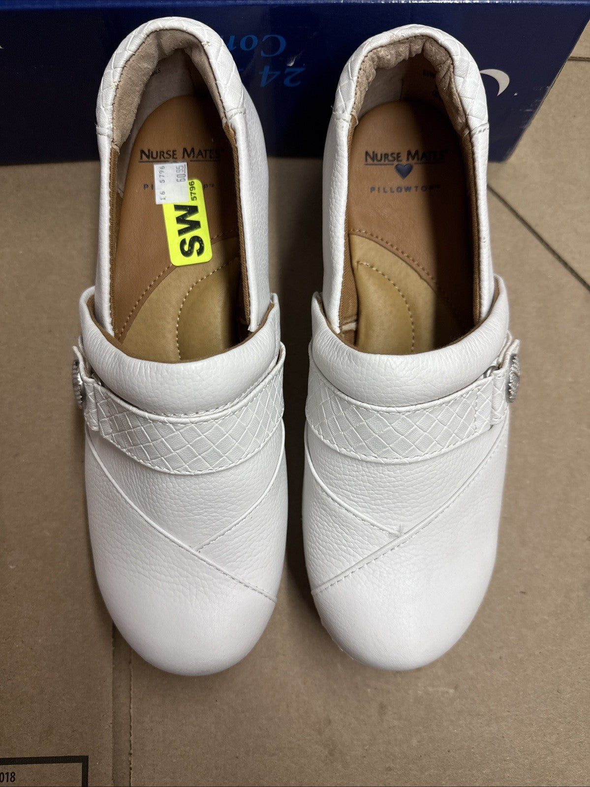 Women’s Nurse Mates Kris pillowTop lightweight Clog 8.5W White Leather