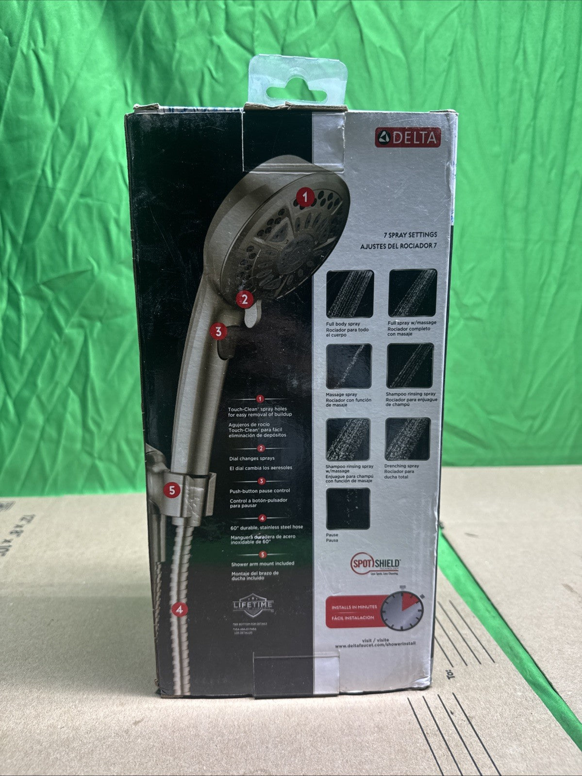 Delta 7-Spray Hand Shower In SpotShield Brushed Nickel 75601SN