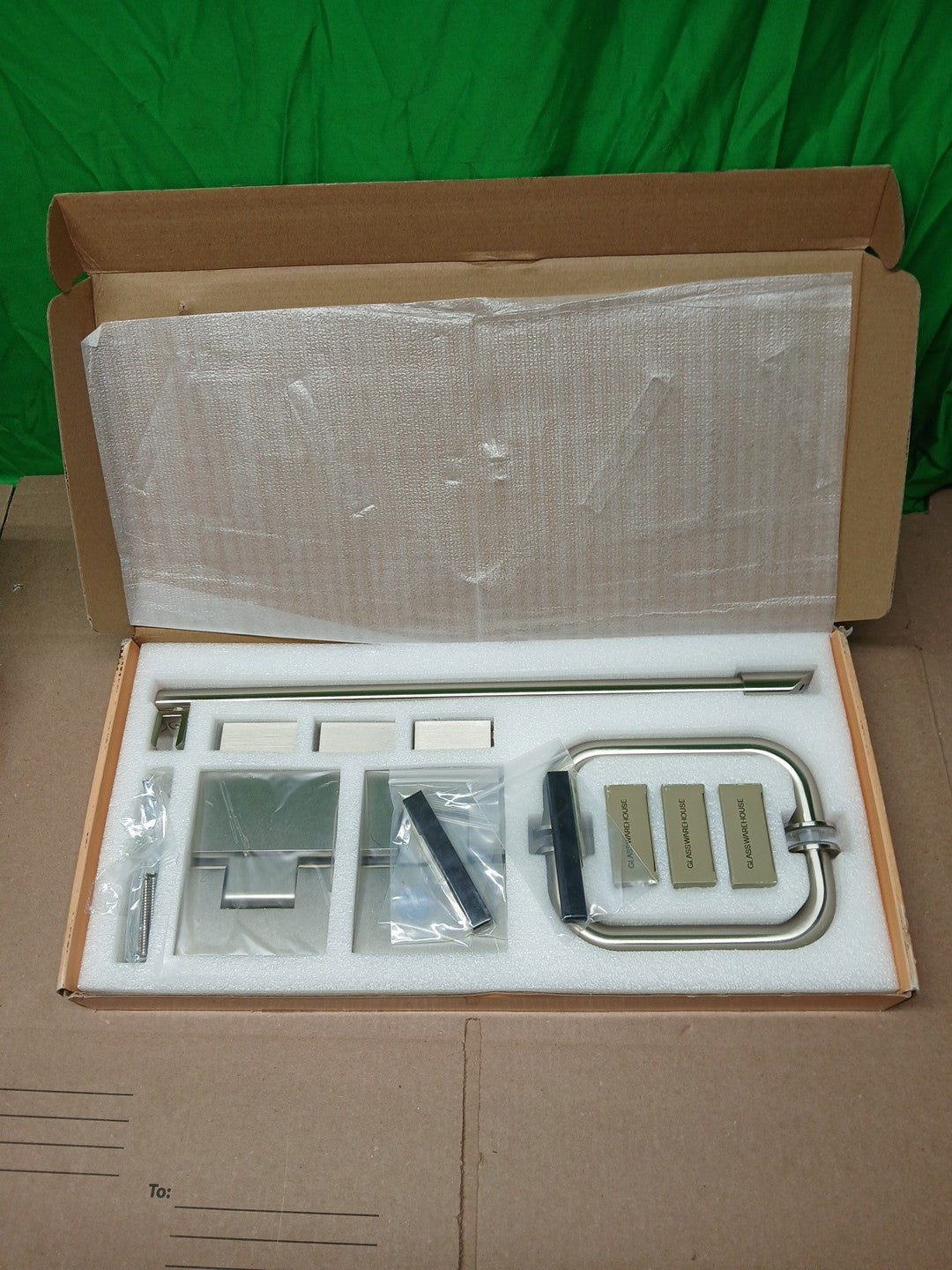 Glasswarehouse Shower Hinge Hardware Kit Brushed Nickle GW-GH-KIT-BN