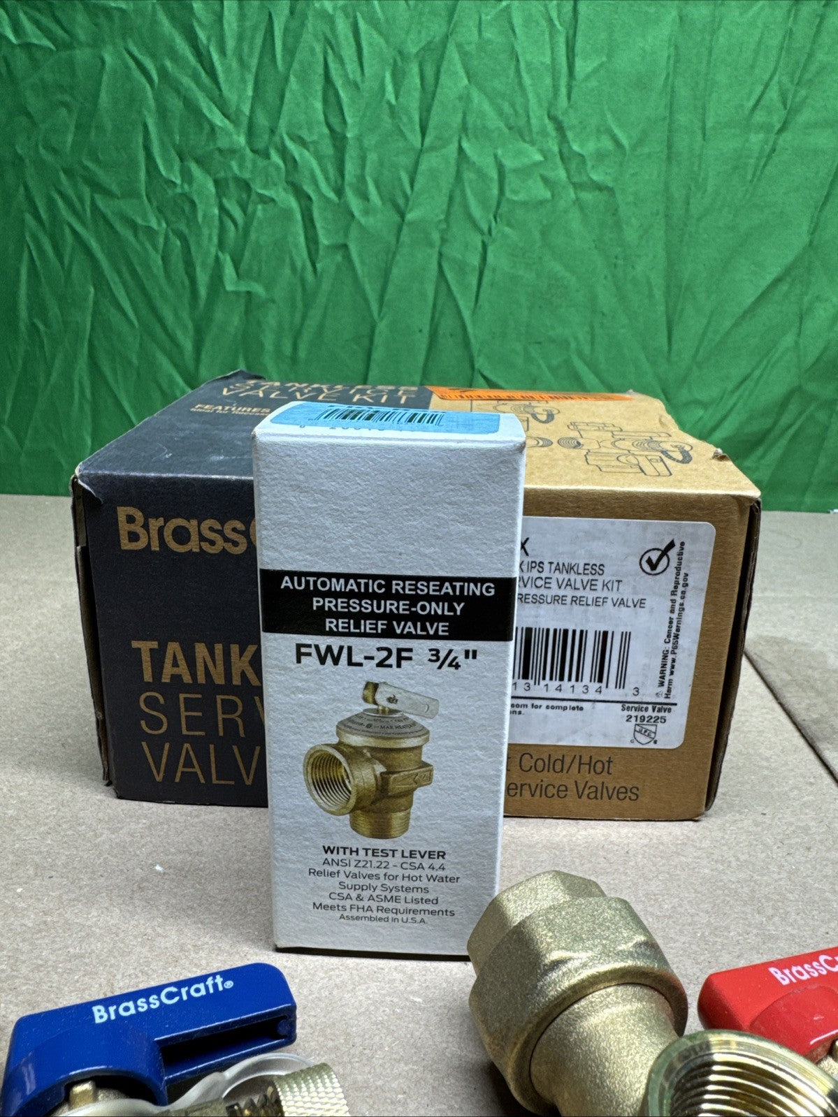 BrassCraft TWV30RX Water Heater Service Valve Kit, New!