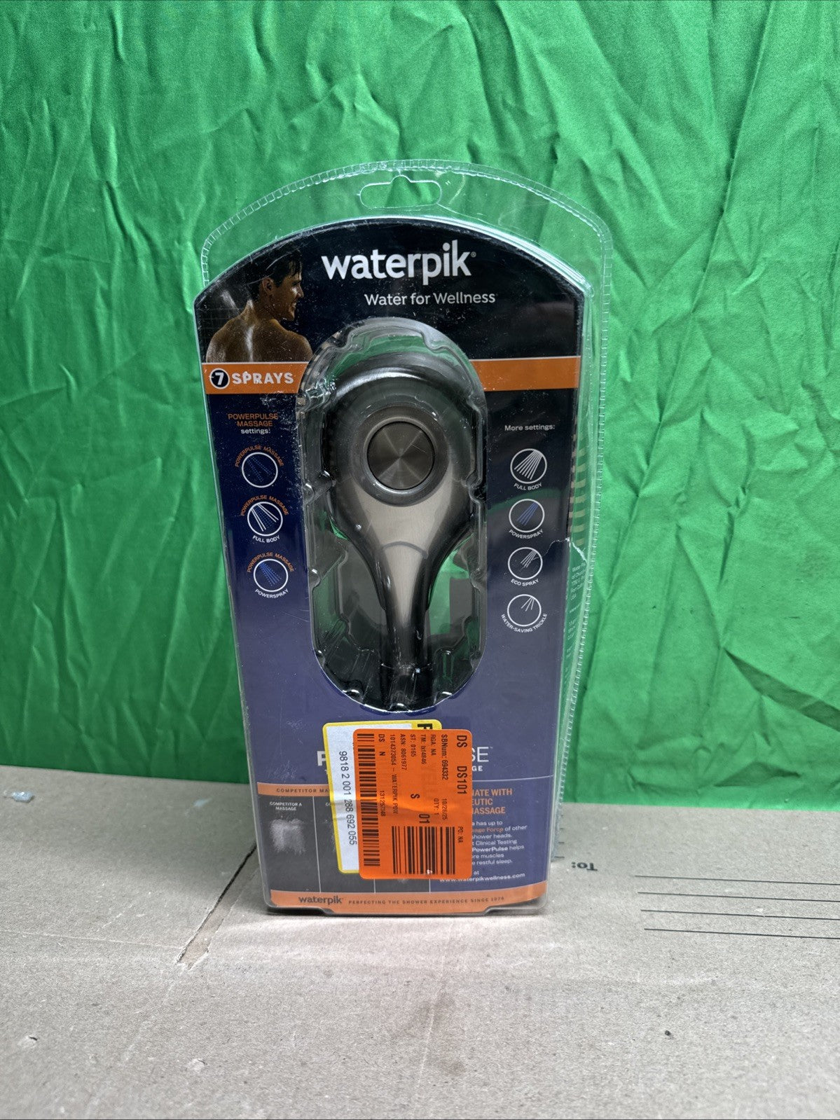 Waterpik PowerPulse Massage Hand Held Shower Head Brushed Nickel 7 Settings E10F