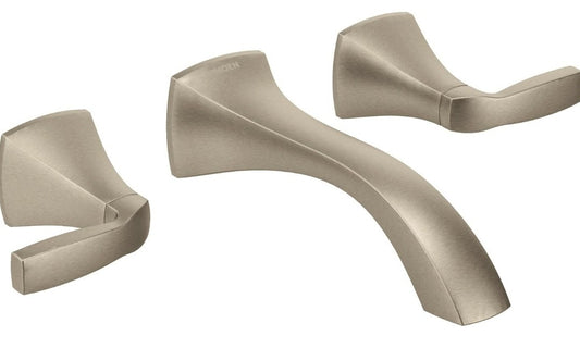 Moen T6906BN Voss Two-Handle Wall Mount Bathroom Faucet Trim in Brushed Nickel