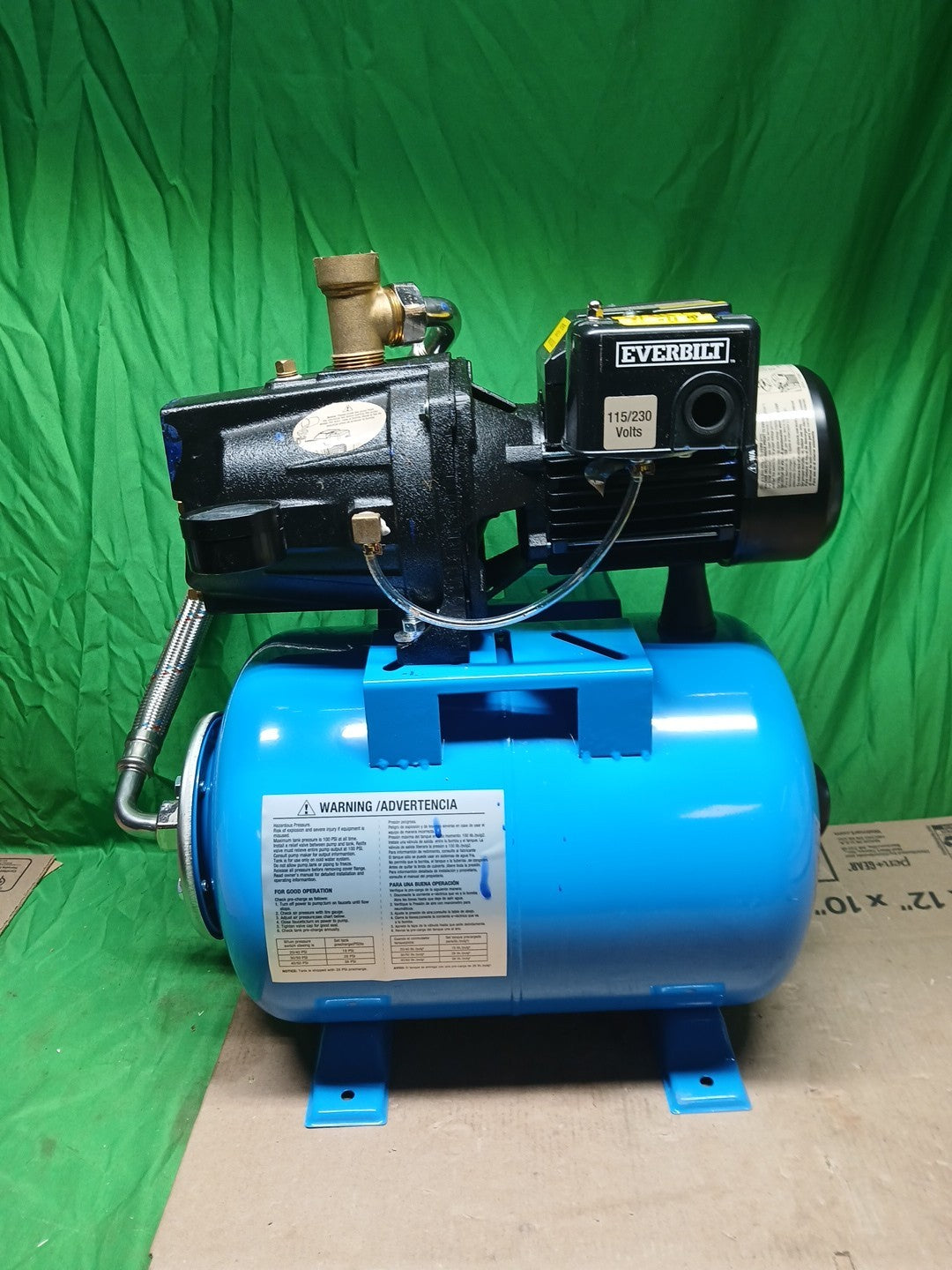 Everbilt 1/2HP Jet Pump/Tank Combo Cast iron with 6 Gallon Tank New USED
