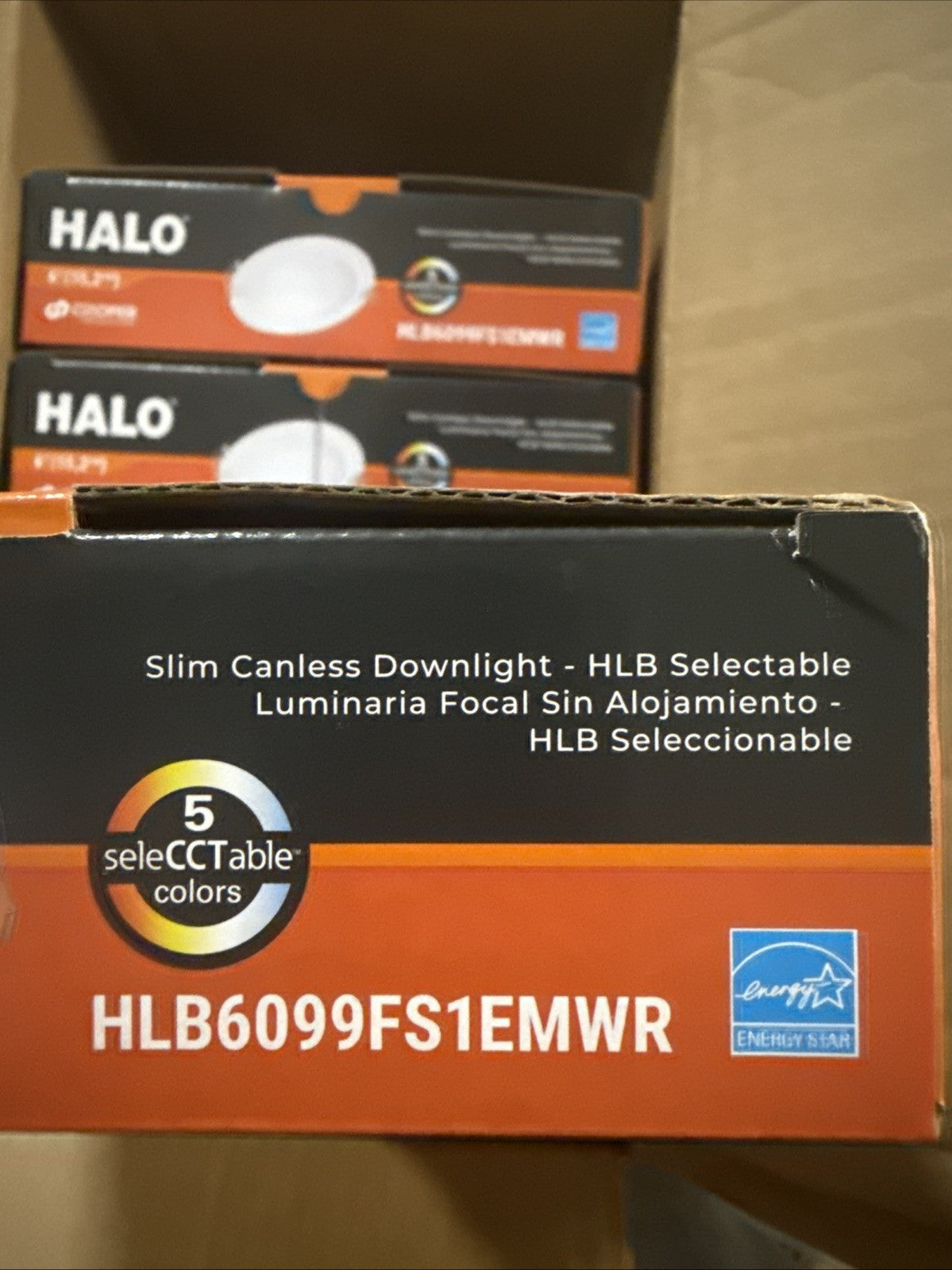 6pk Halo HLB6099FS1EMWR 6"White Round Integrated LED Recessed Light Direct Mount