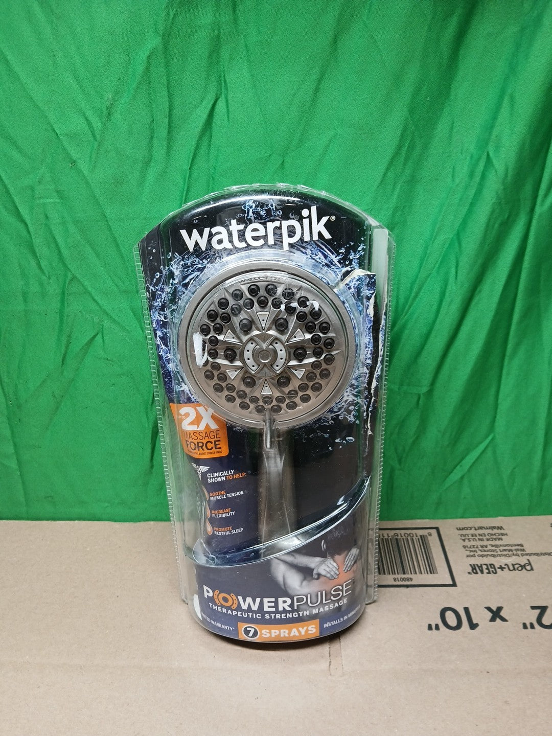 Waterpik PowerPulse Massage Hand Held Shower Head Brushed Nickel 7 Settings