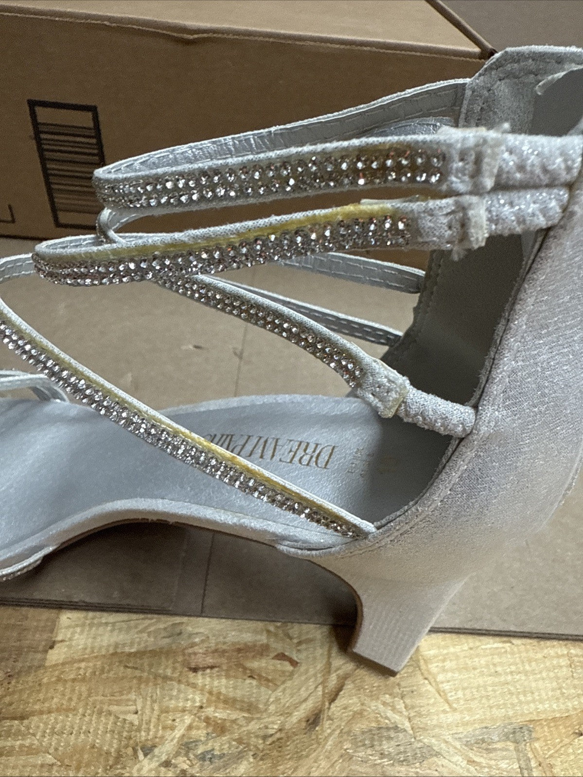 Dreamparis Women’s size 10 Rhinestone Open Square toe straps high heel Sandal